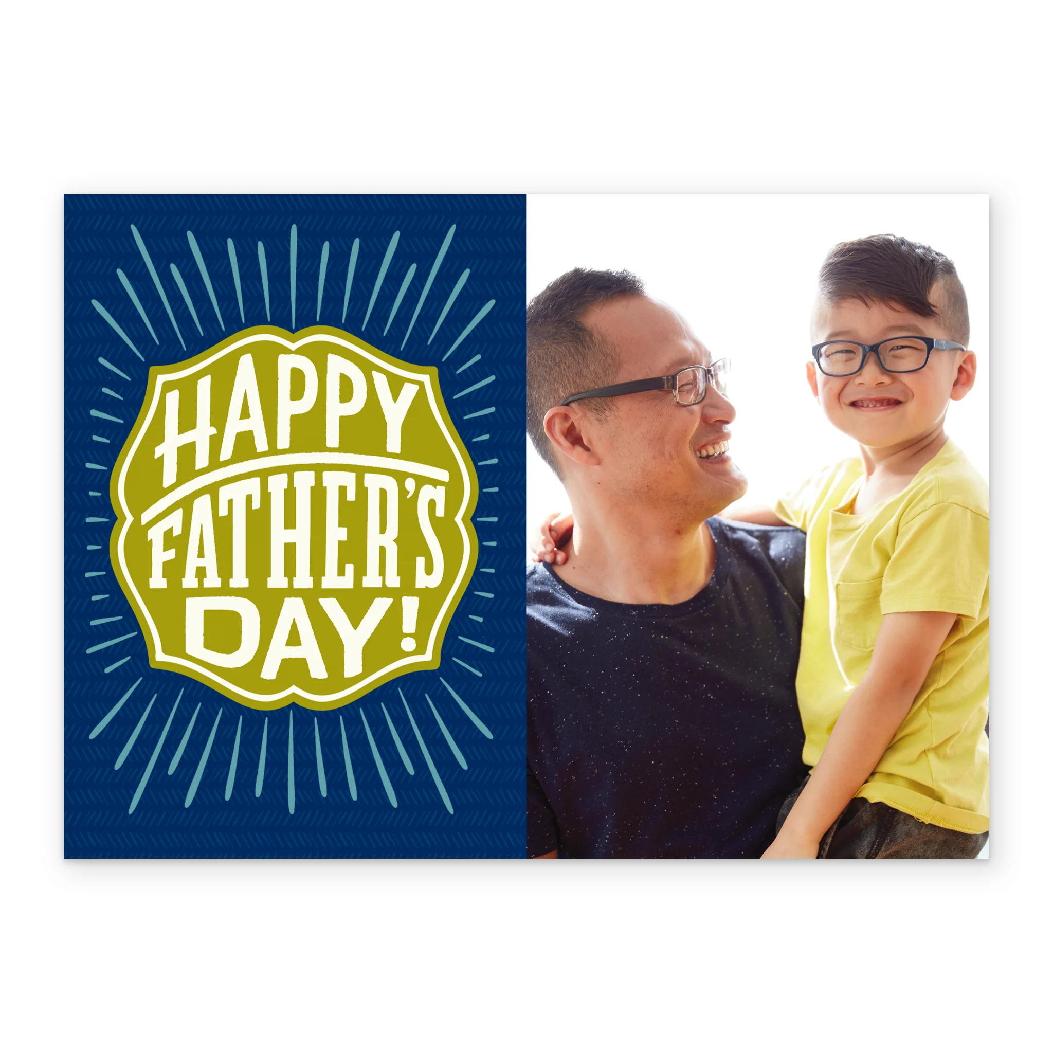 Personalised Photo Upload Badge & Stripes Father's Day Card - Image 2