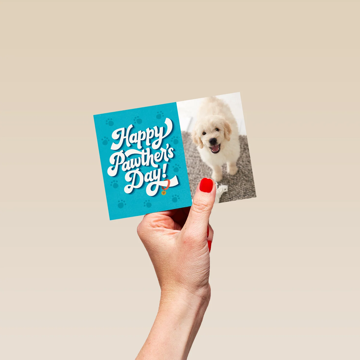 Personalised Photo Upload Blue Father's Day Card from the Dog - Image 4