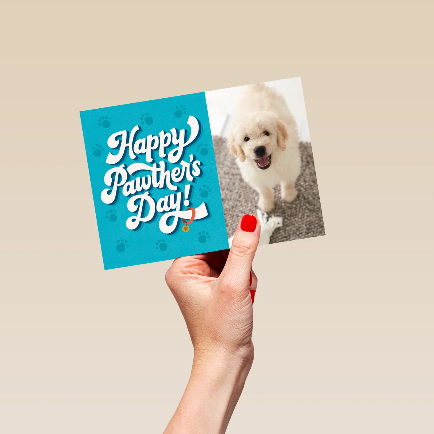 Personalised Photo Upload Blue Father's Day Card from the Dog - Image 5