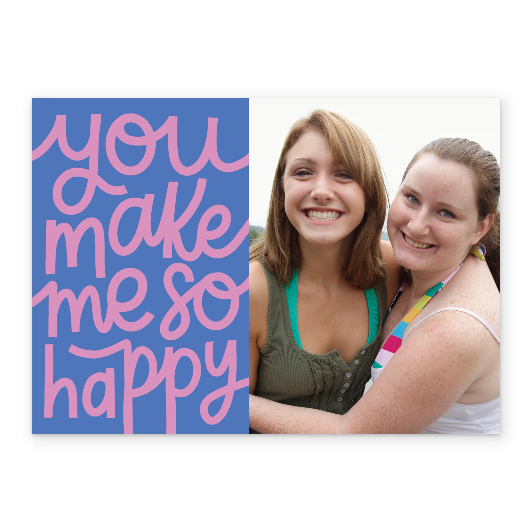 Personalised Photo Upload Blue Handwriting Lettering Valentine's Day Card - Image 2