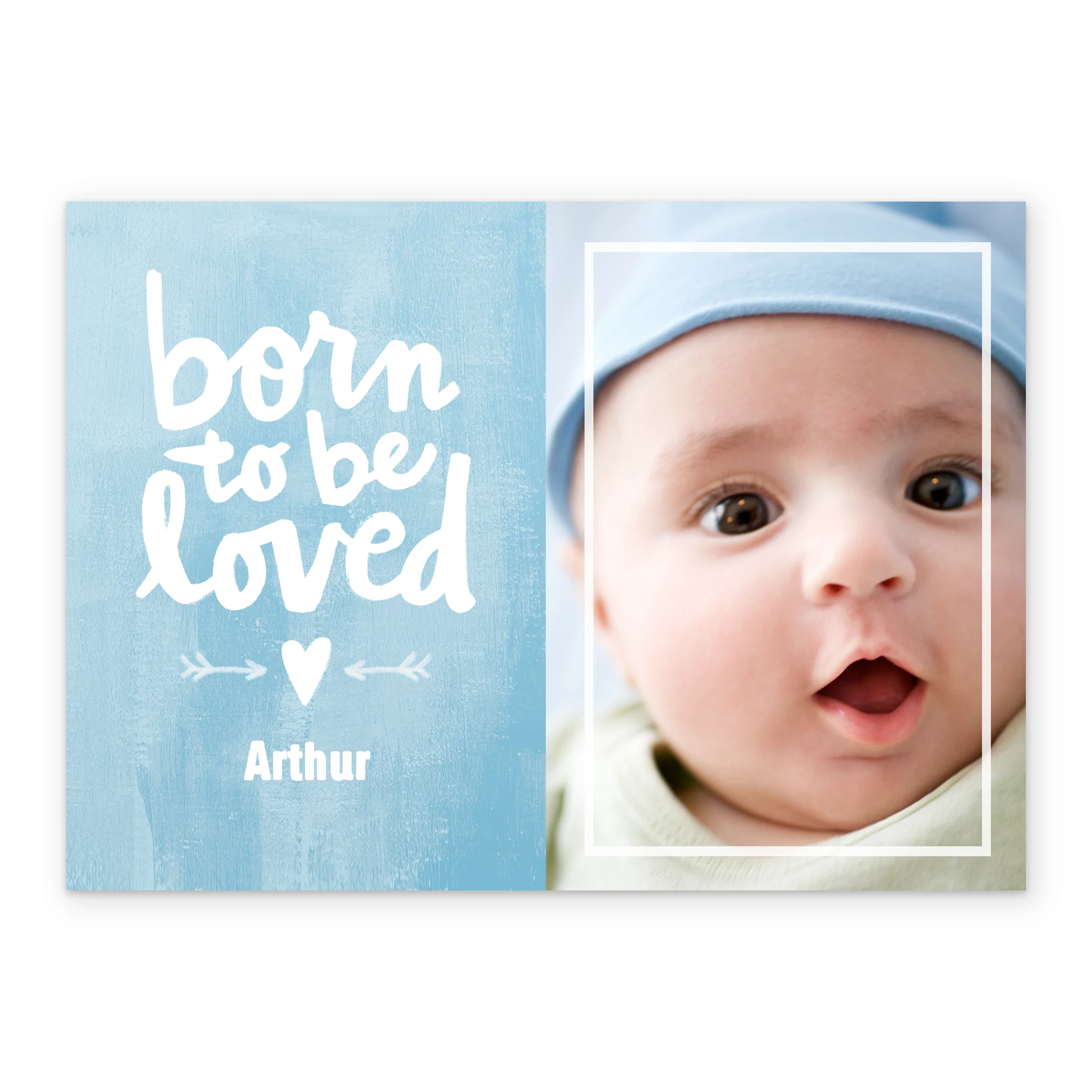 Personalised Photo Upload Blue New Baby Boy Card - Image 2