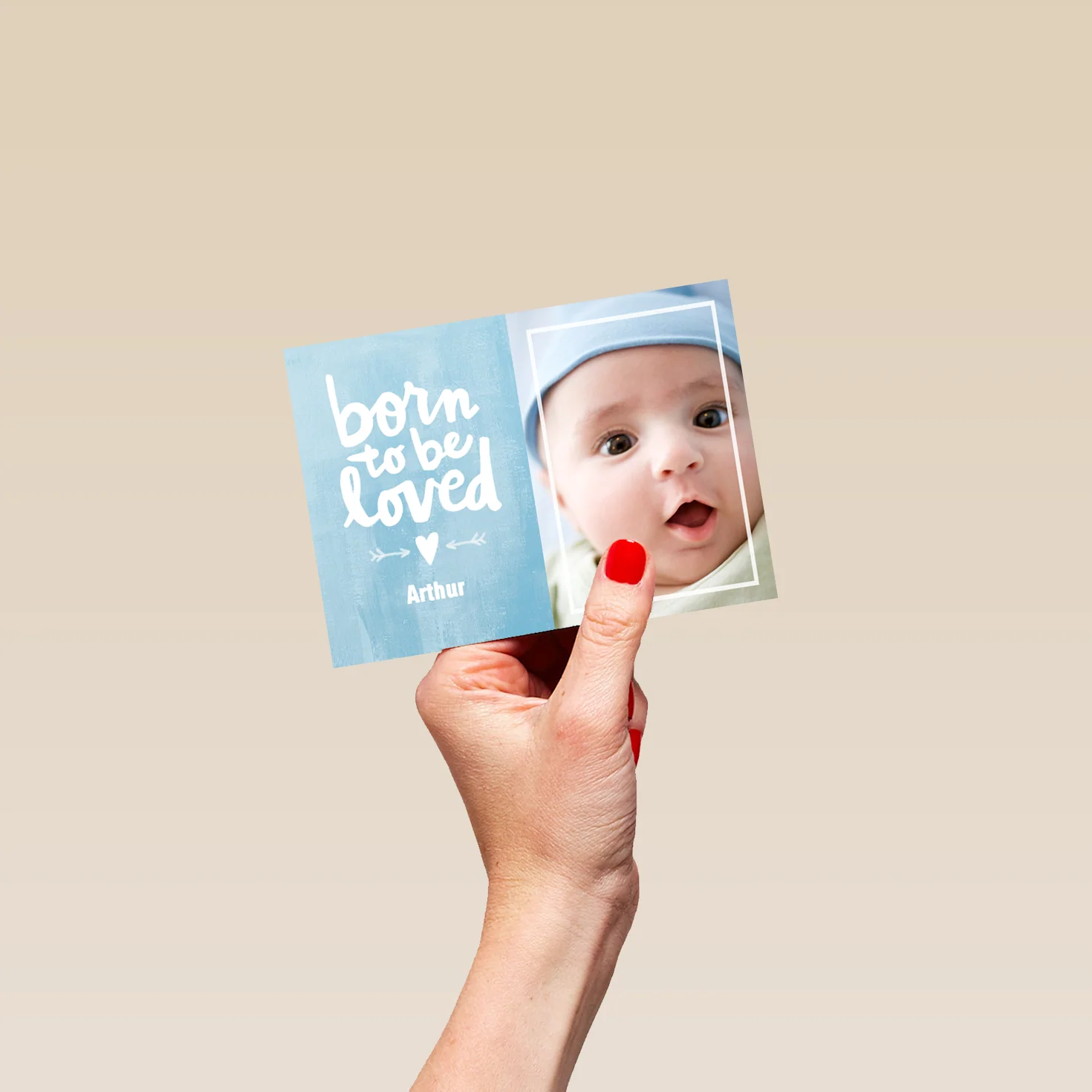 Personalised Photo Upload Blue New Baby Boy Card - Image 4