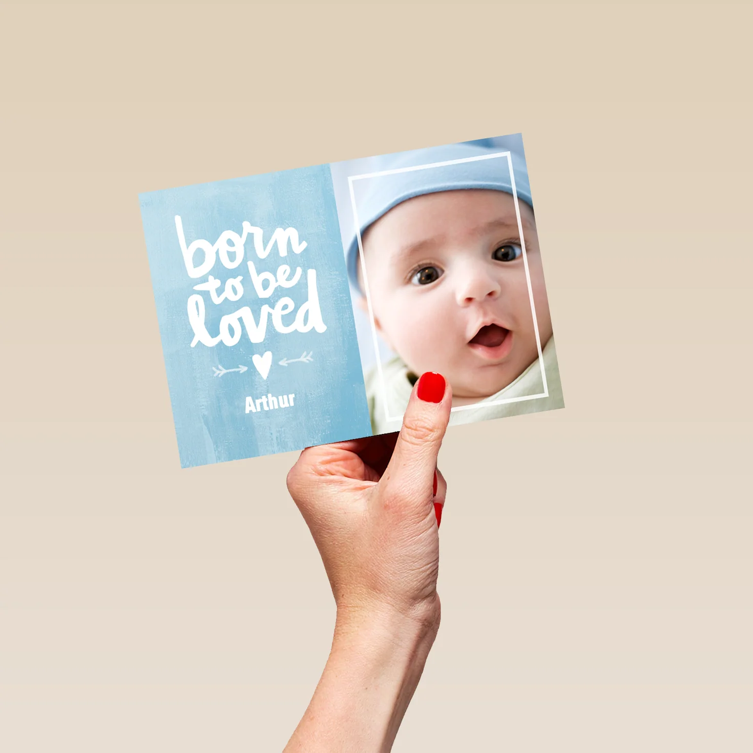 Personalised Photo Upload Blue New Baby Boy Card - Image 5