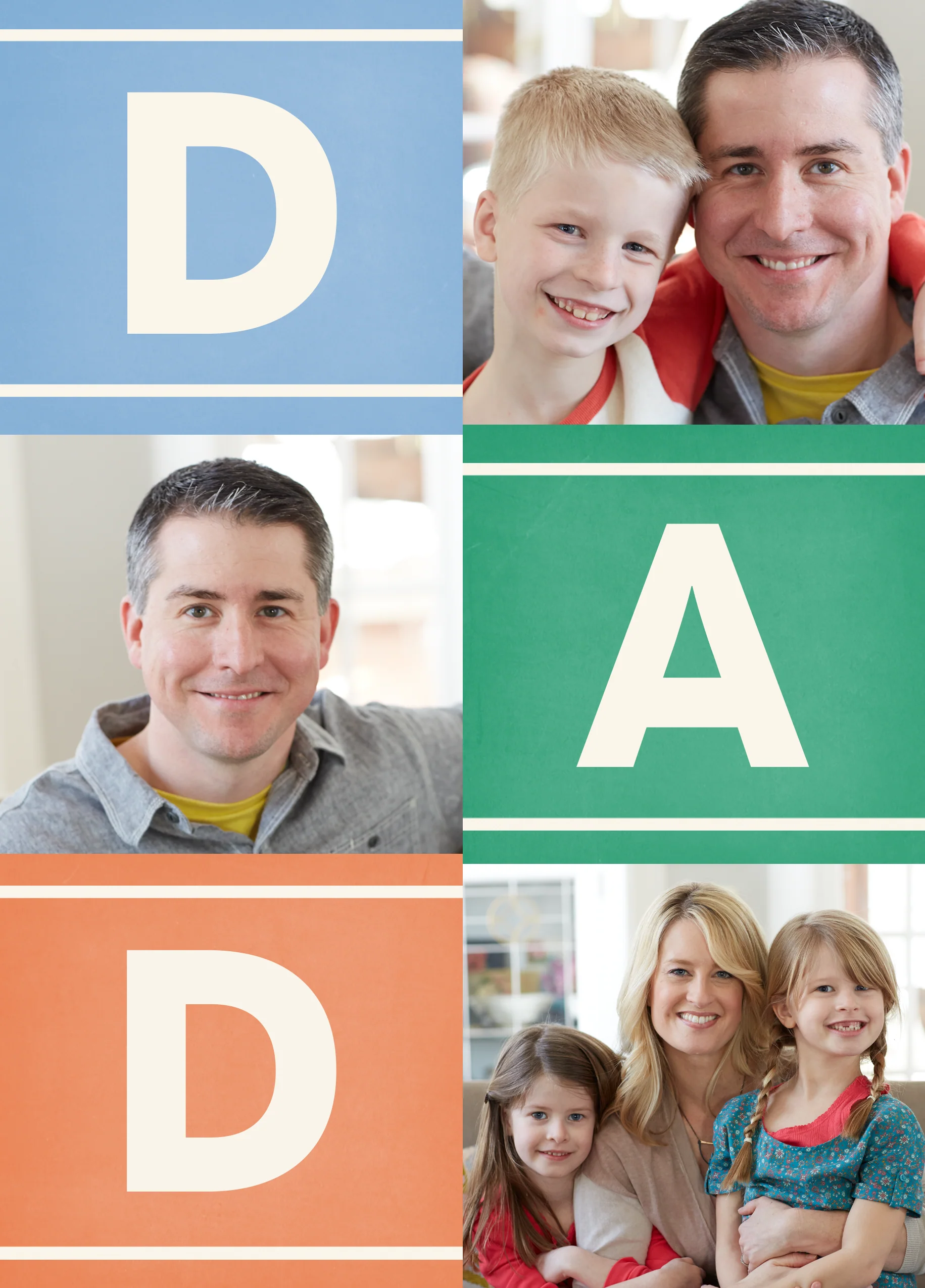 Personalised Photo Upload Building Blocks Father's Day Card for Dad