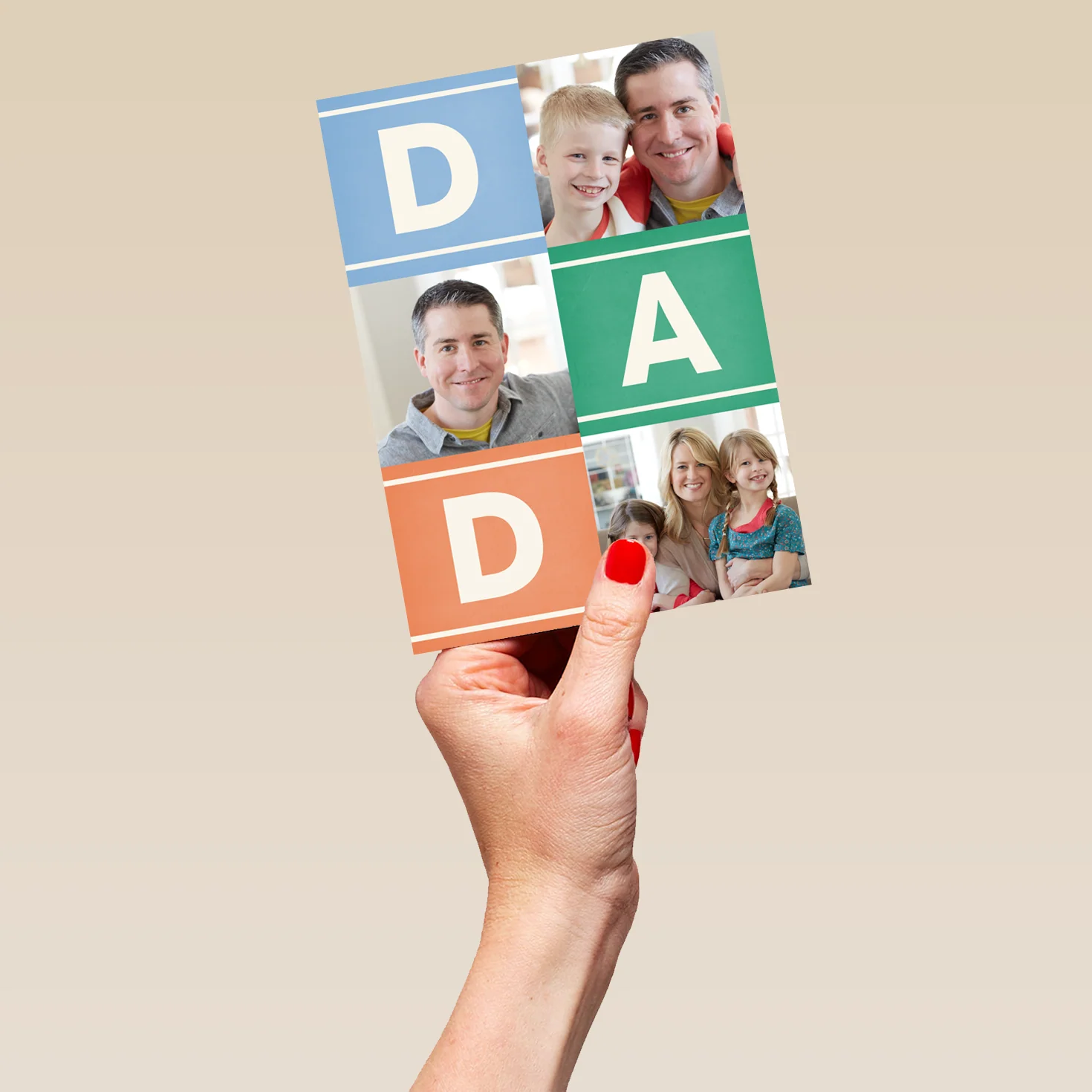 Personalised Photo Upload Building Blocks Father's Day Card for Dad - Image 5