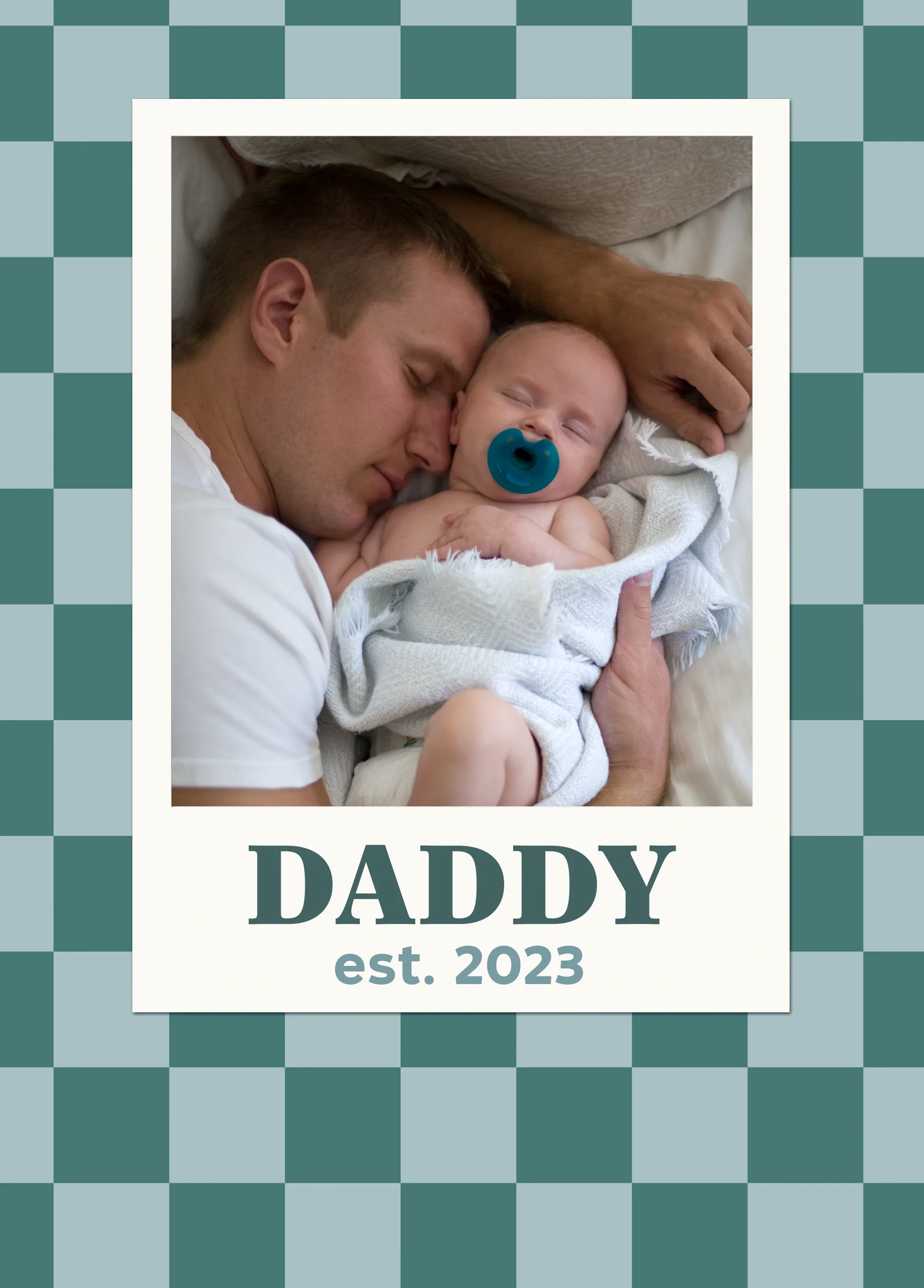 Personalised Photo Upload Checkerboard Father's Day Card for Daddy