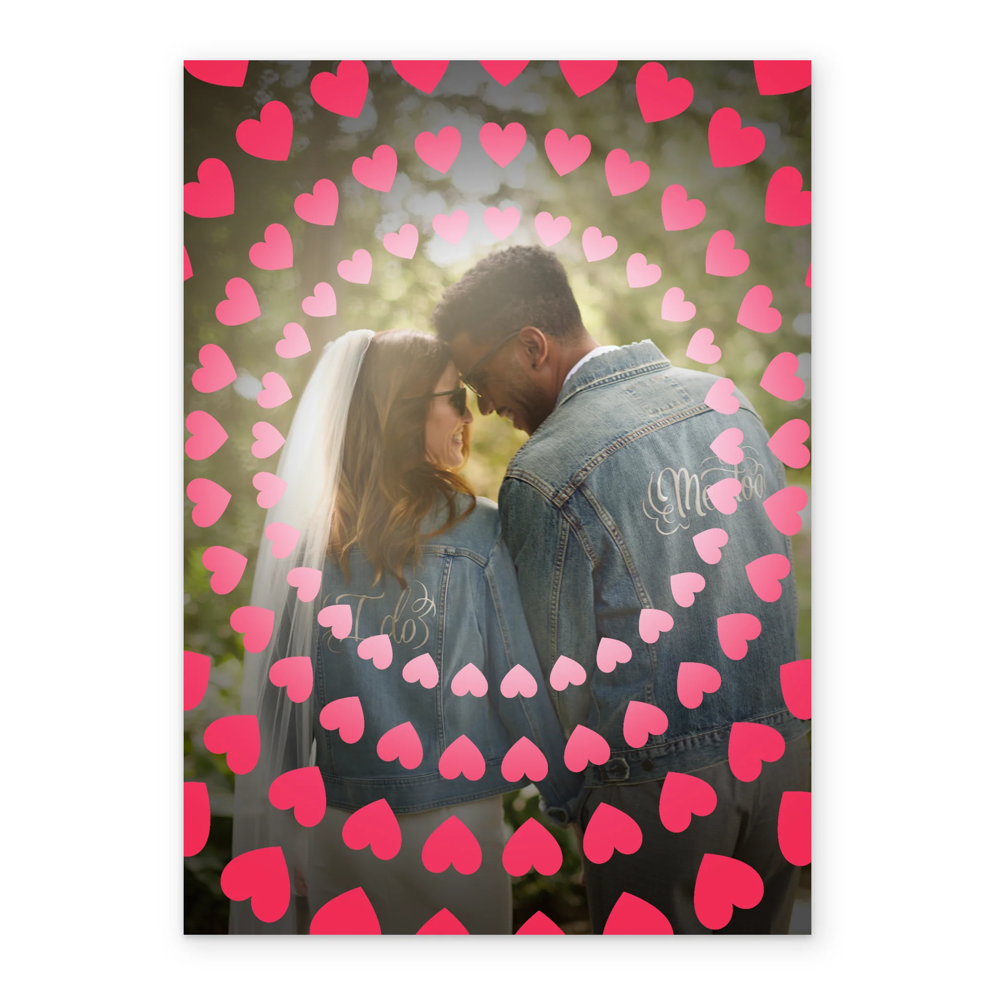 Personalised Photo Upload Circles of Hearts Valentine's Day Card - Image 2