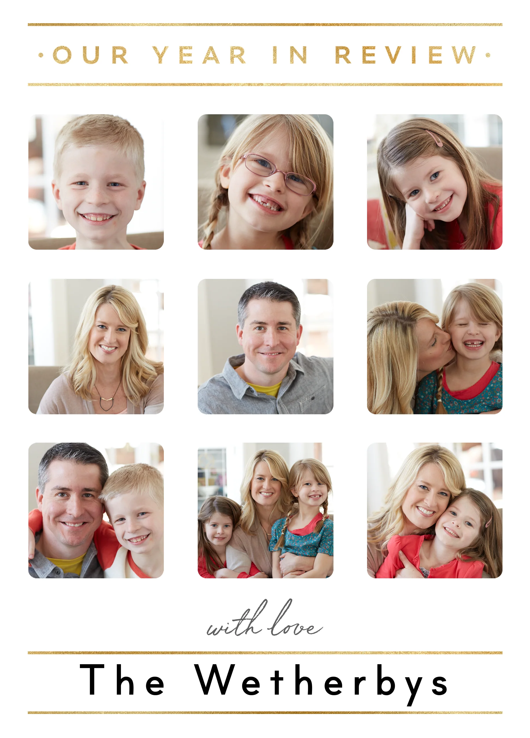 Personalised Photo Upload Collage 'Our Year in Review' Christmas Card