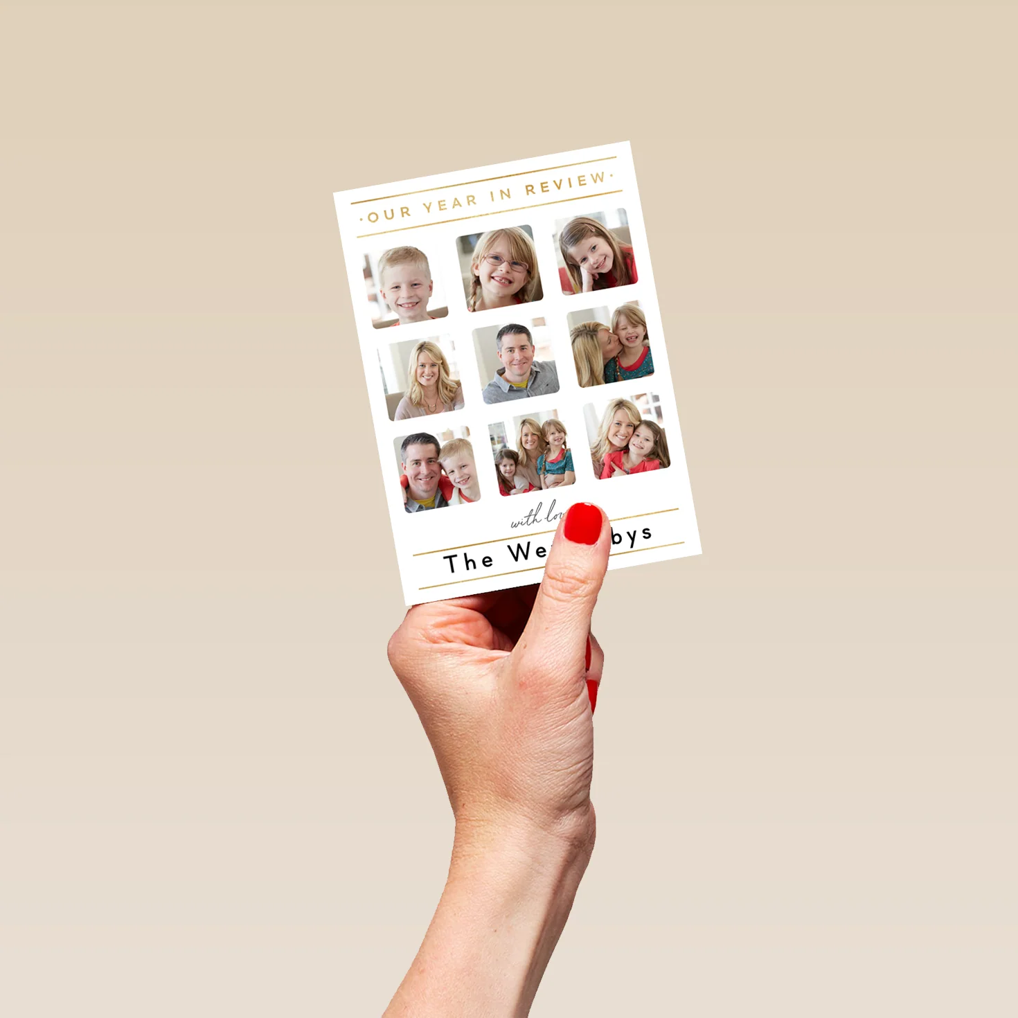 Personalised Photo Upload Collage 'Our Year in Review' Christmas Card - Image 4