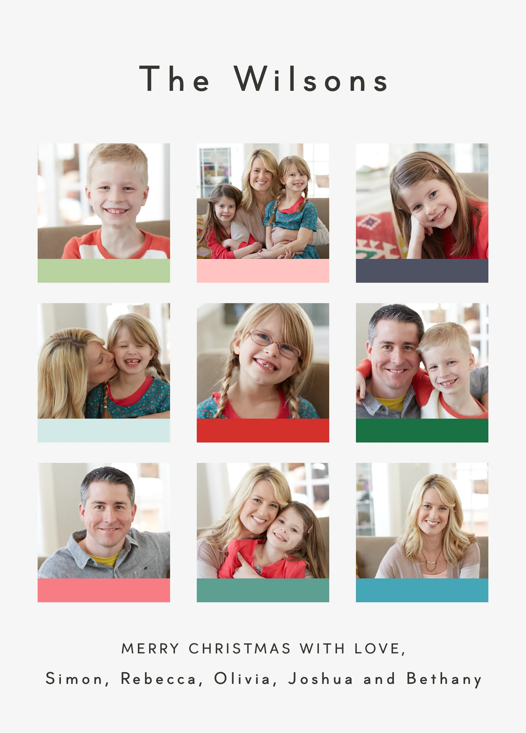 Personalised Photo Upload Collage 'With Love' Christmas Card