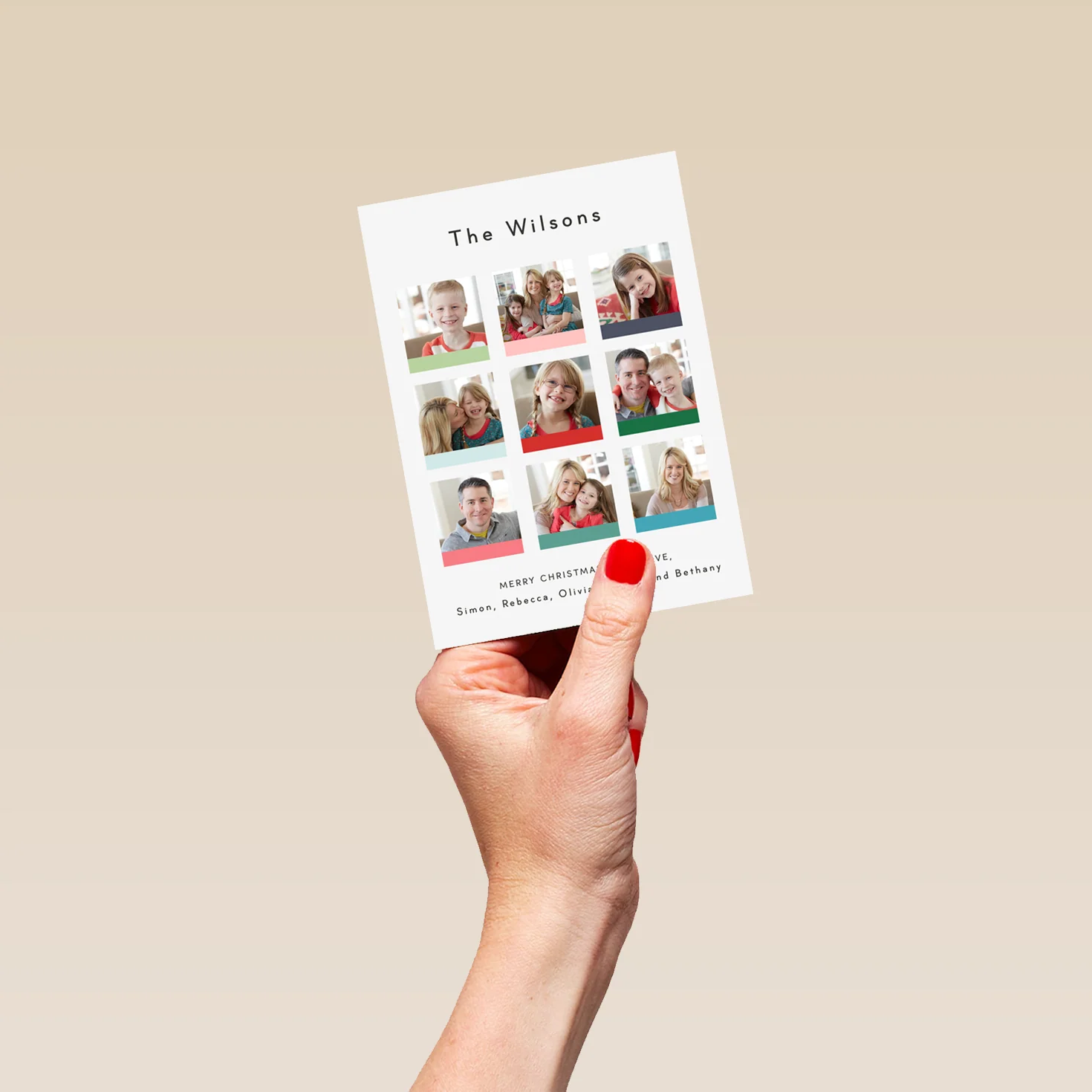 Personalised Photo Upload Collage 'With Love' Christmas Card - Image 4