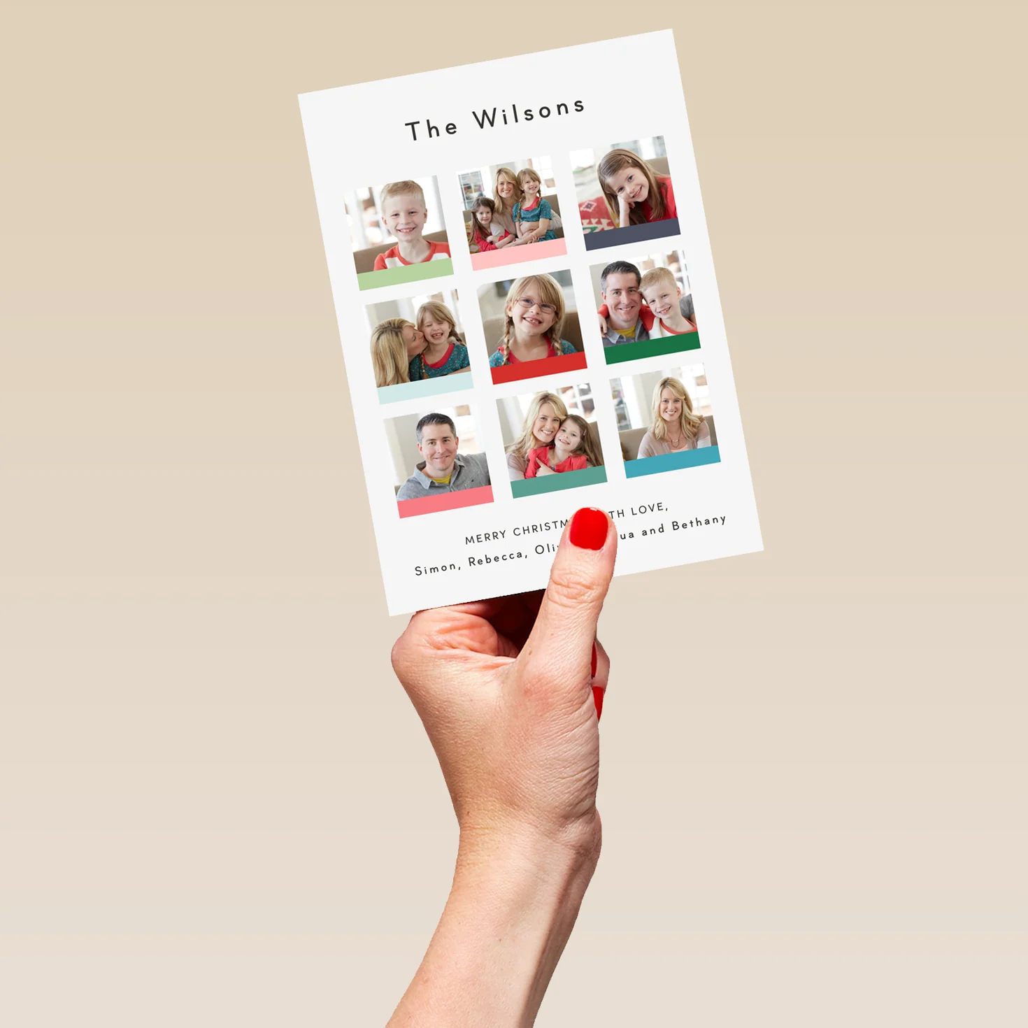Personalised Photo Upload Collage 'With Love' Christmas Card - Image 5