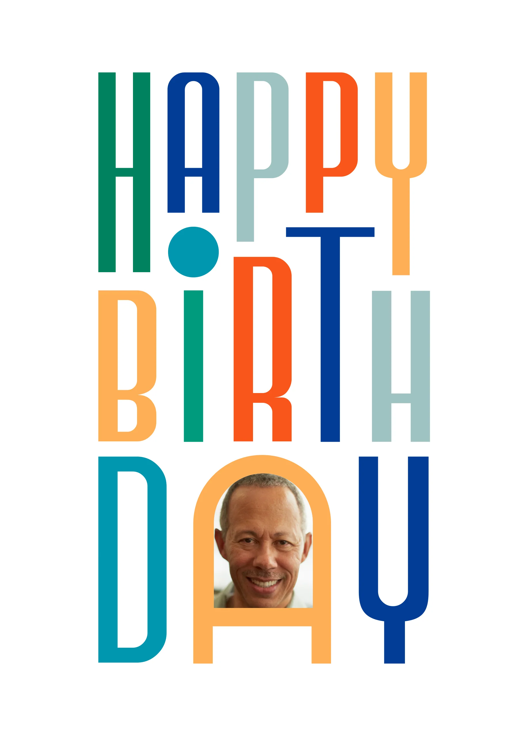 Personalised Photo Upload Colourful Stars Birthday Card
