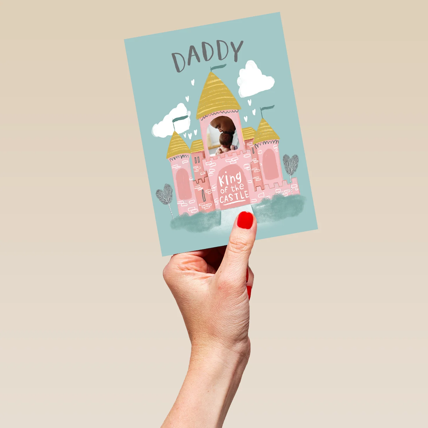 Personalised Photo Upload Daddy Kids Fairytale Castle Card - Image 5