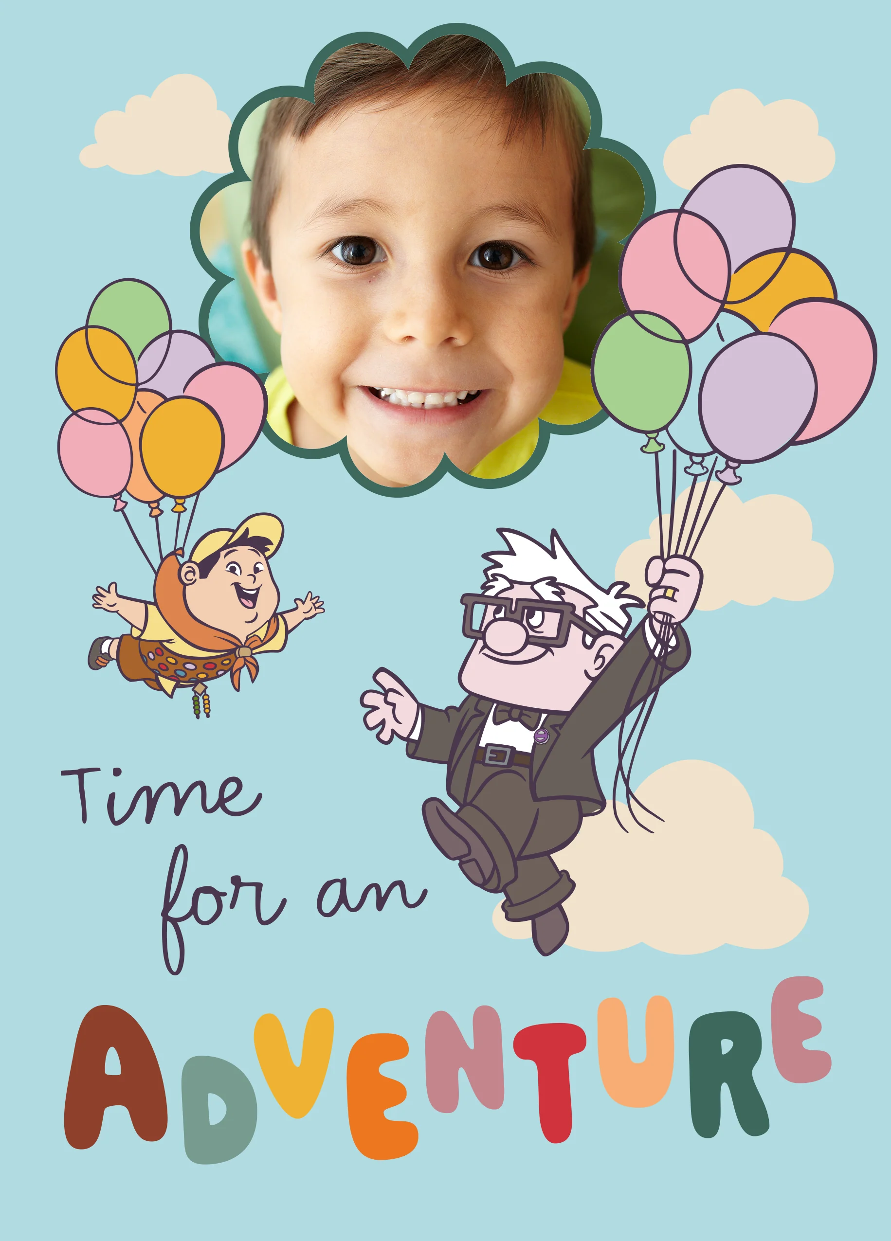 Personalised Photo Upload Disney Up Birthday Card