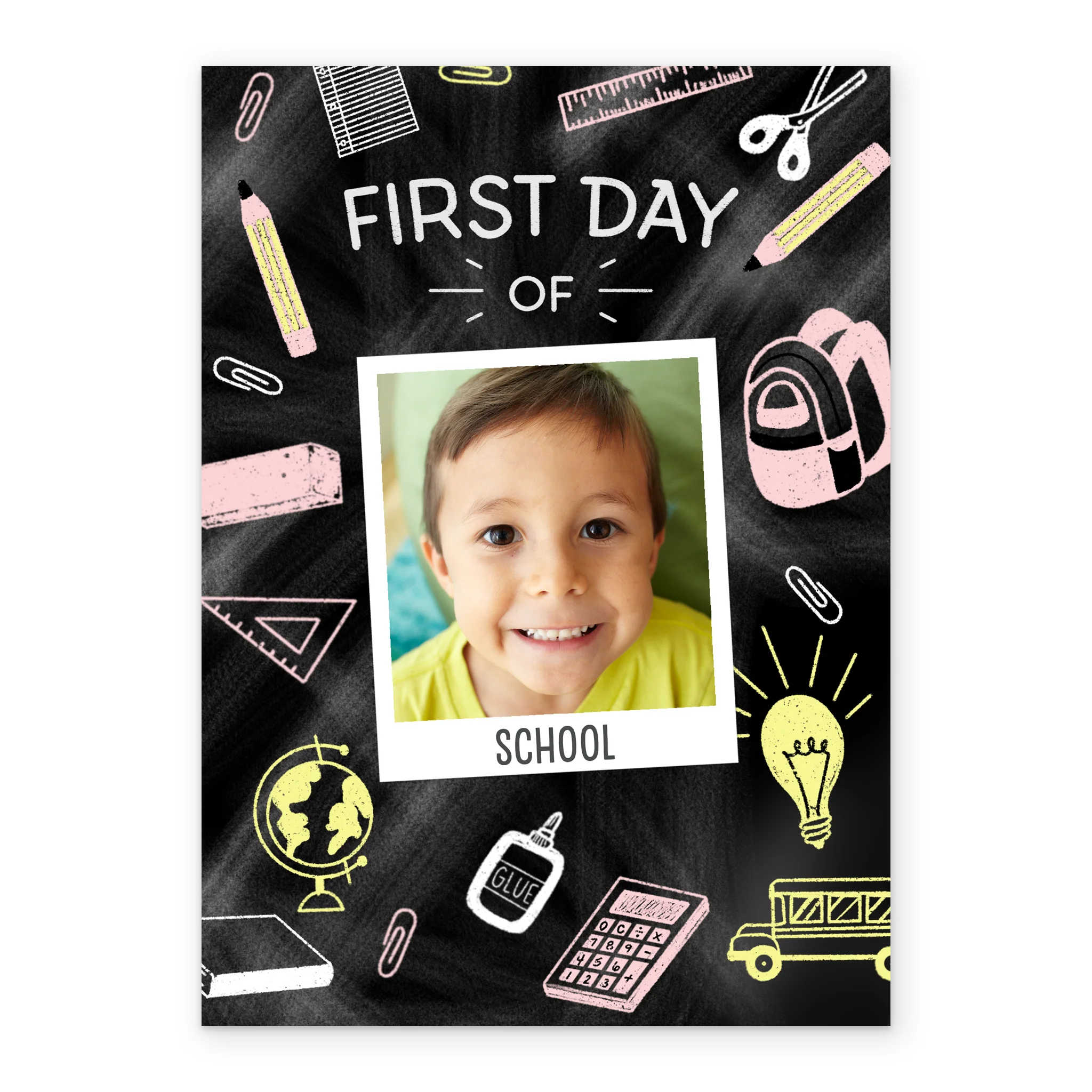 Personalised Photo Upload & Editable 1st Day at School Card - Image 2