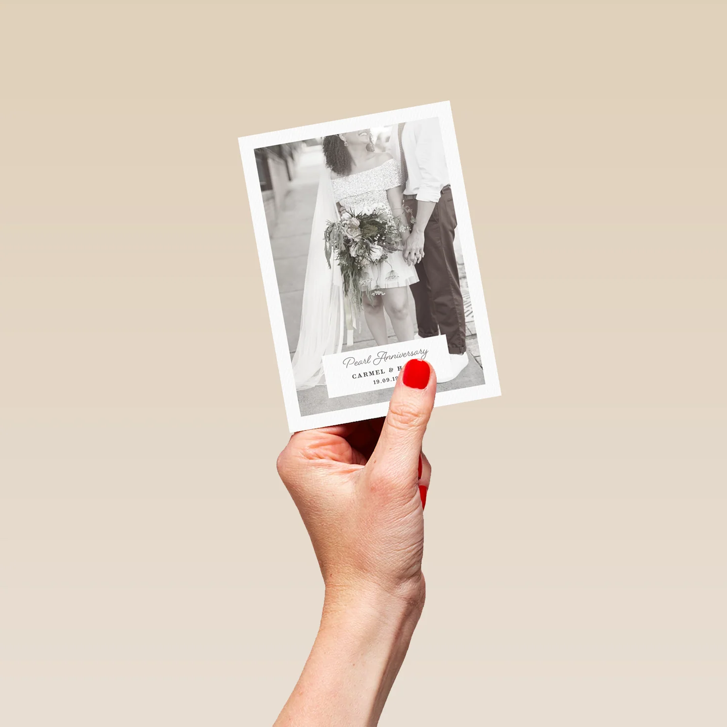 Personalised Photo Upload & Editable 30th Pearl Anniversary Card - Image 4