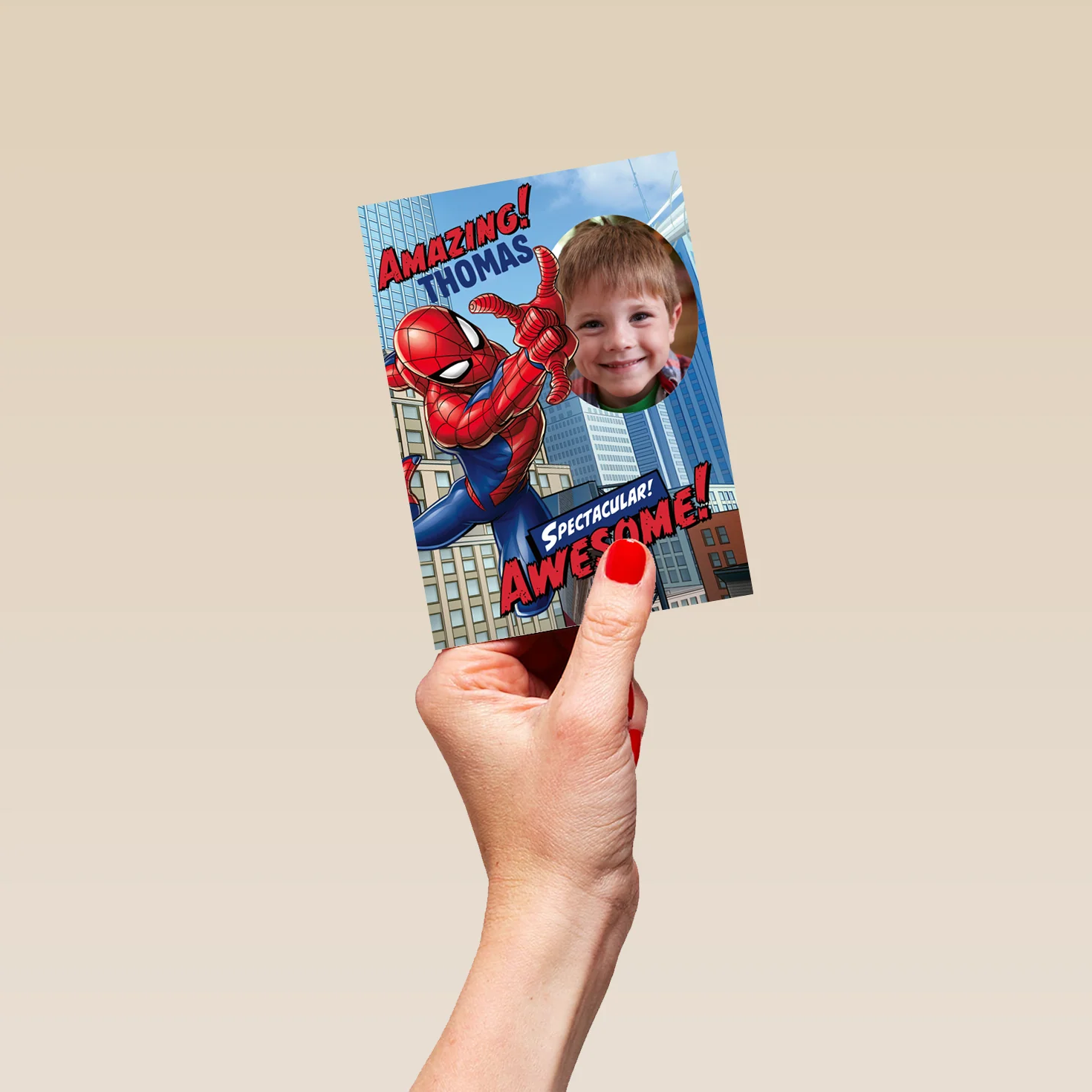 Personalised Photo Upload & Editable Birthday Card - MARVEL Spider-Man Design - Image 4