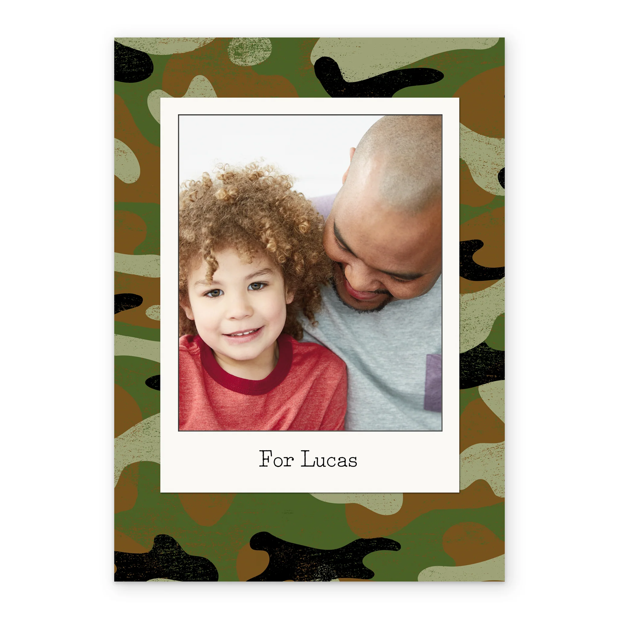 Personalised Photo Upload & Editable Camouflage Birthday Card - Image 2