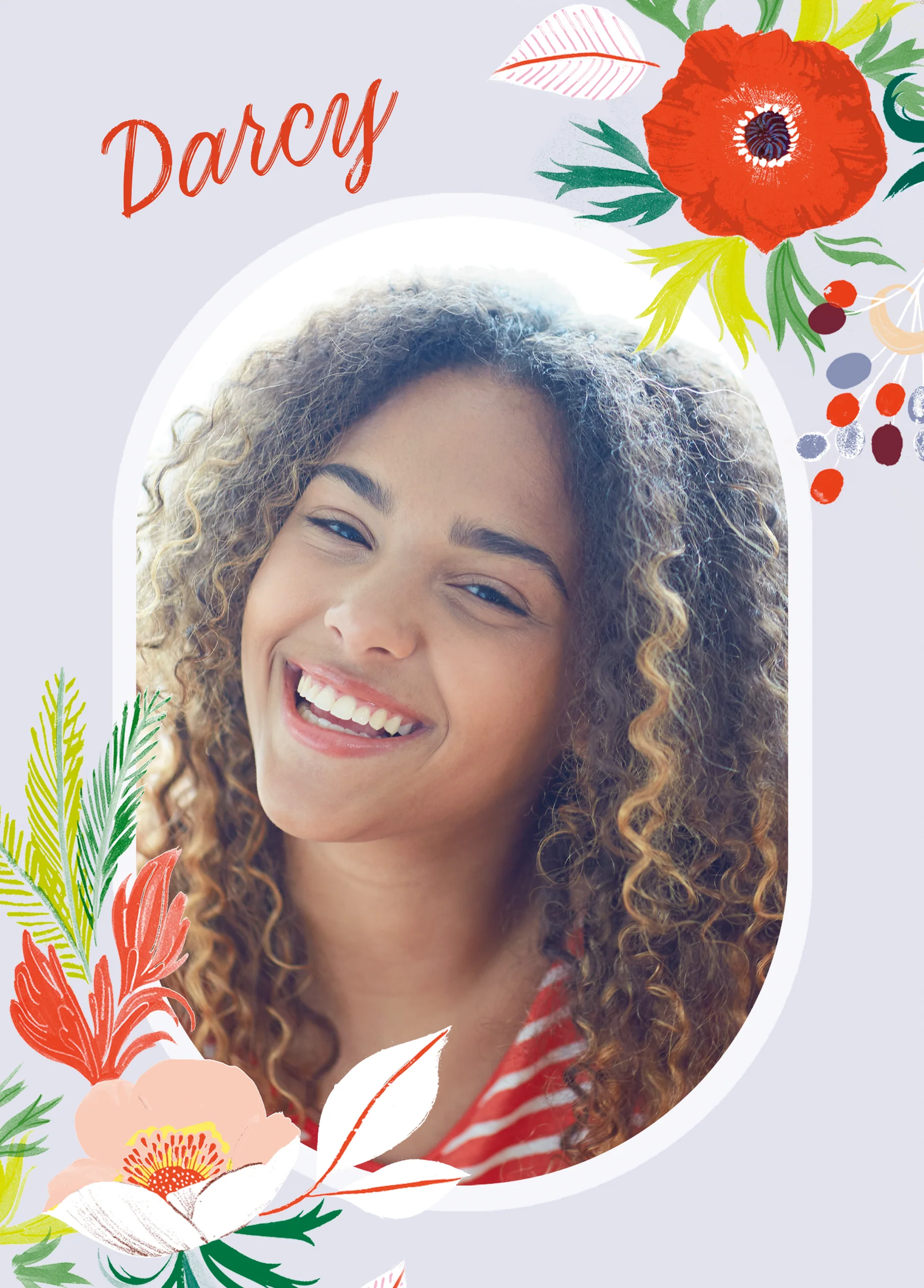 Personalised Photo Upload & Editable Colourful Florals Greeting Card