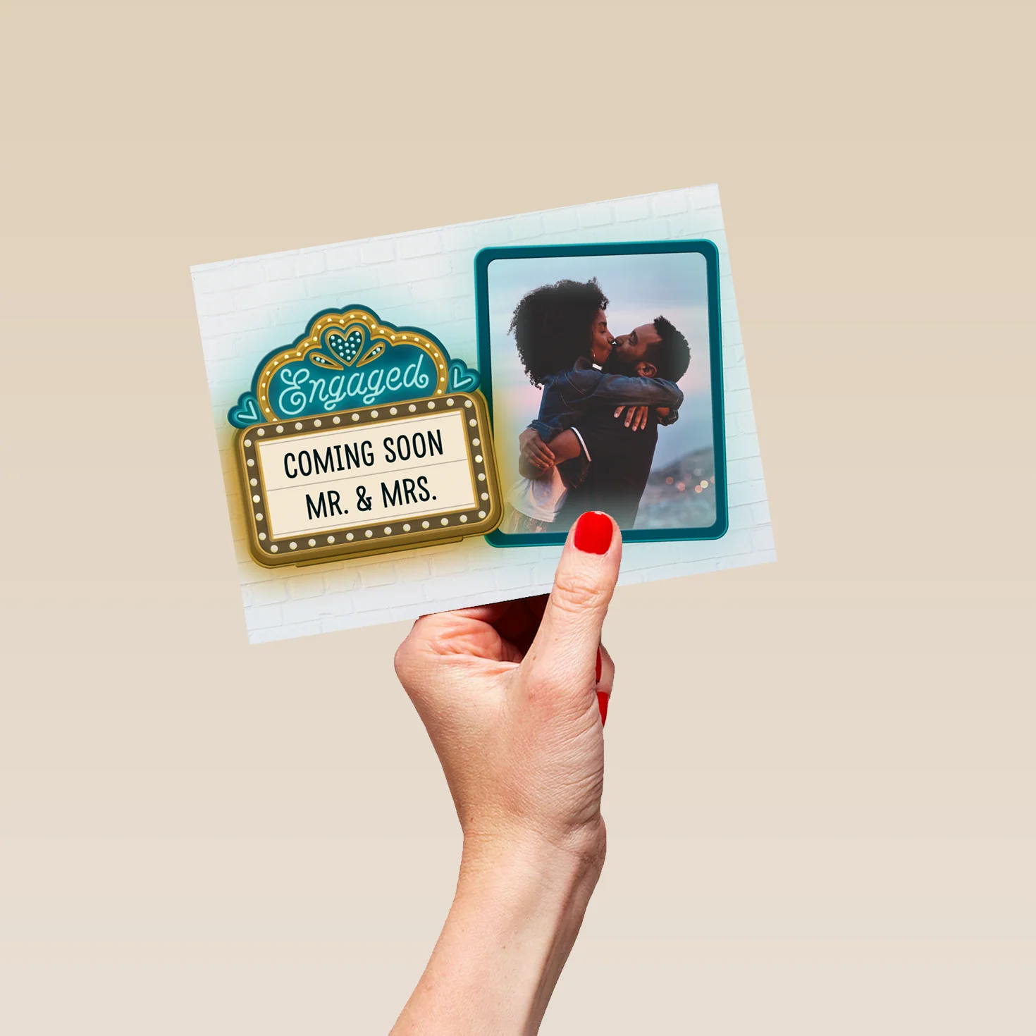 Personalised Photo Upload & Editable 'Coming Soon' Engagement Card - Image 5