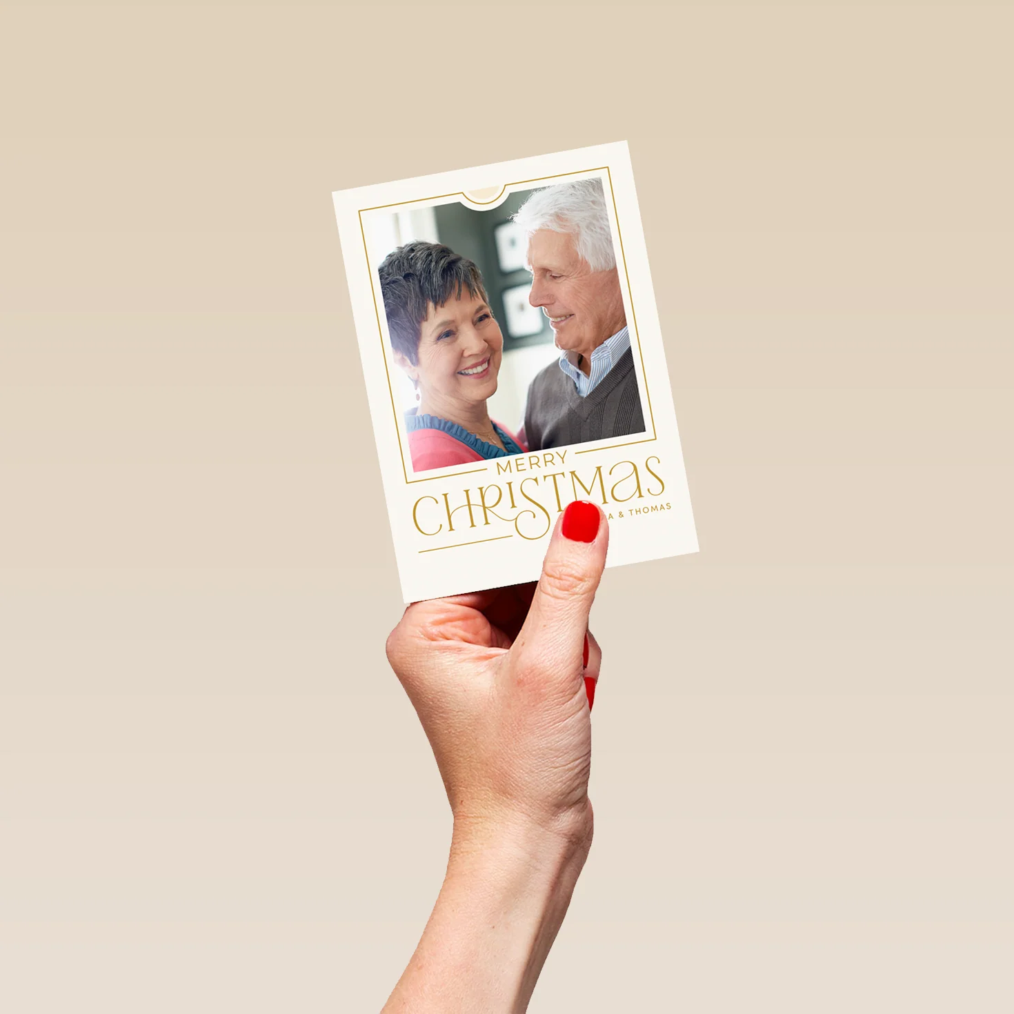 Personalised Photo Upload & Editable Gold Lettering Christmas Card - Image 4