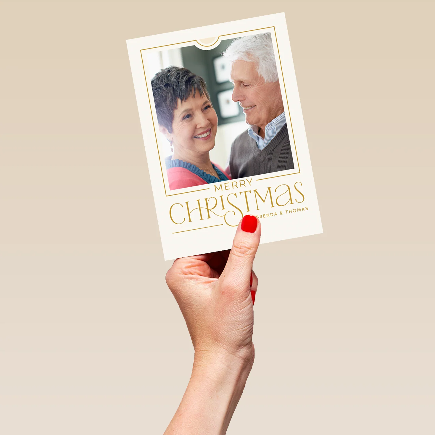 Personalised Photo Upload & Editable Gold Lettering Christmas Card - Image 5