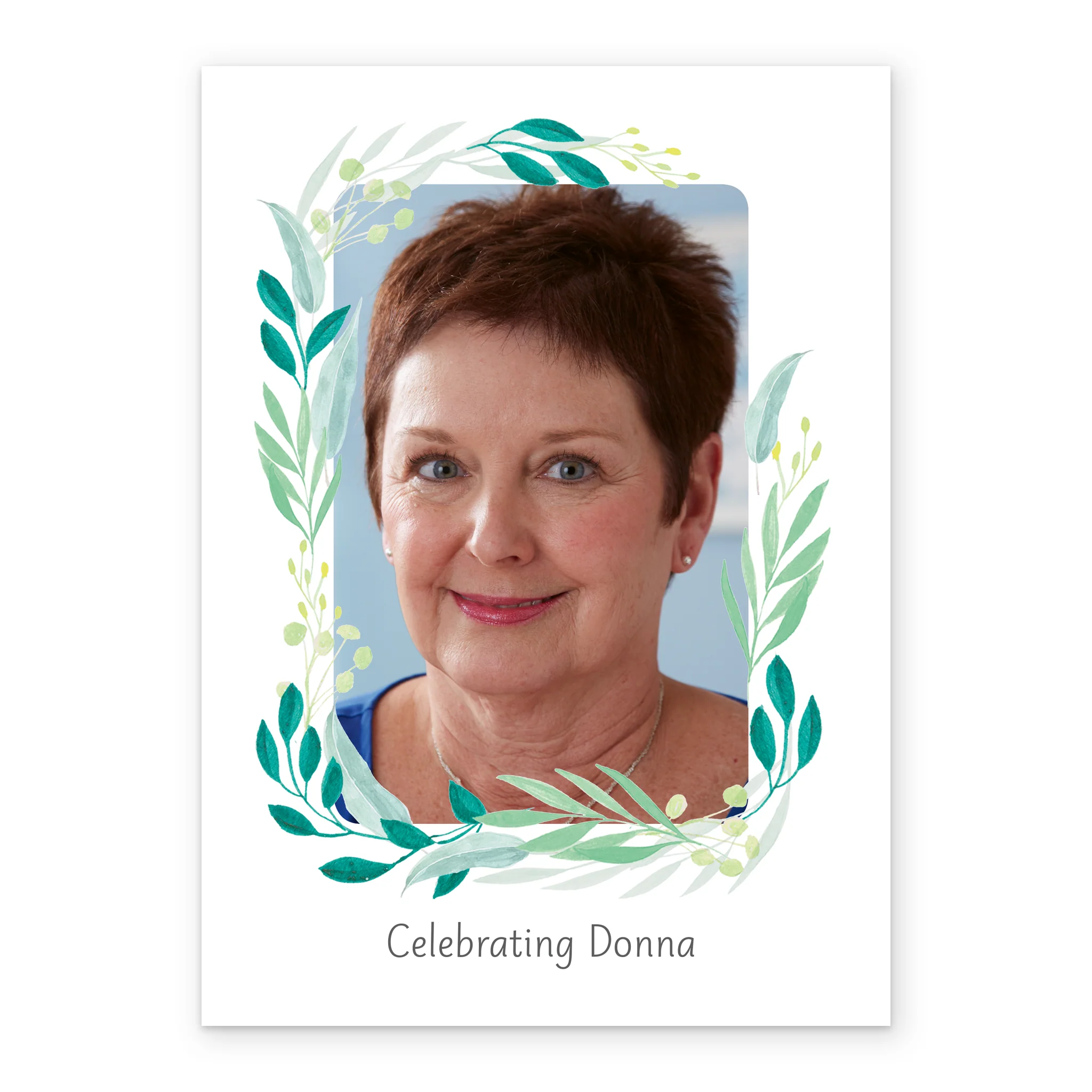 Personalised Photo Upload & Editable Greenery Sympathy Card - Image 2