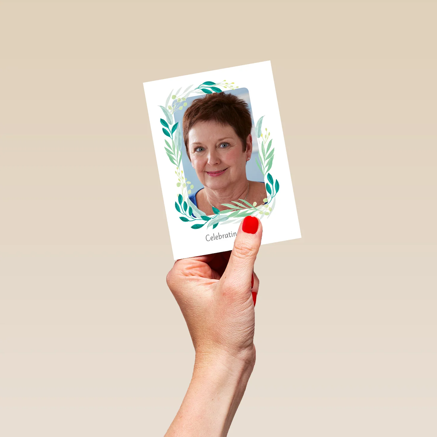 Personalised Photo Upload & Editable Greenery Sympathy Card - Image 4