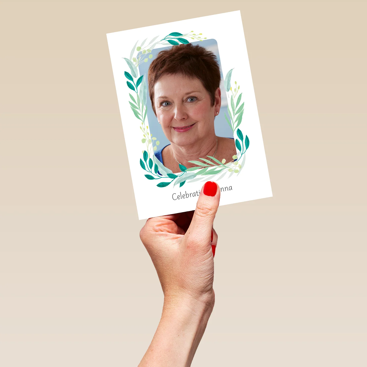 Personalised Photo Upload & Editable Greenery Sympathy Card - Image 5