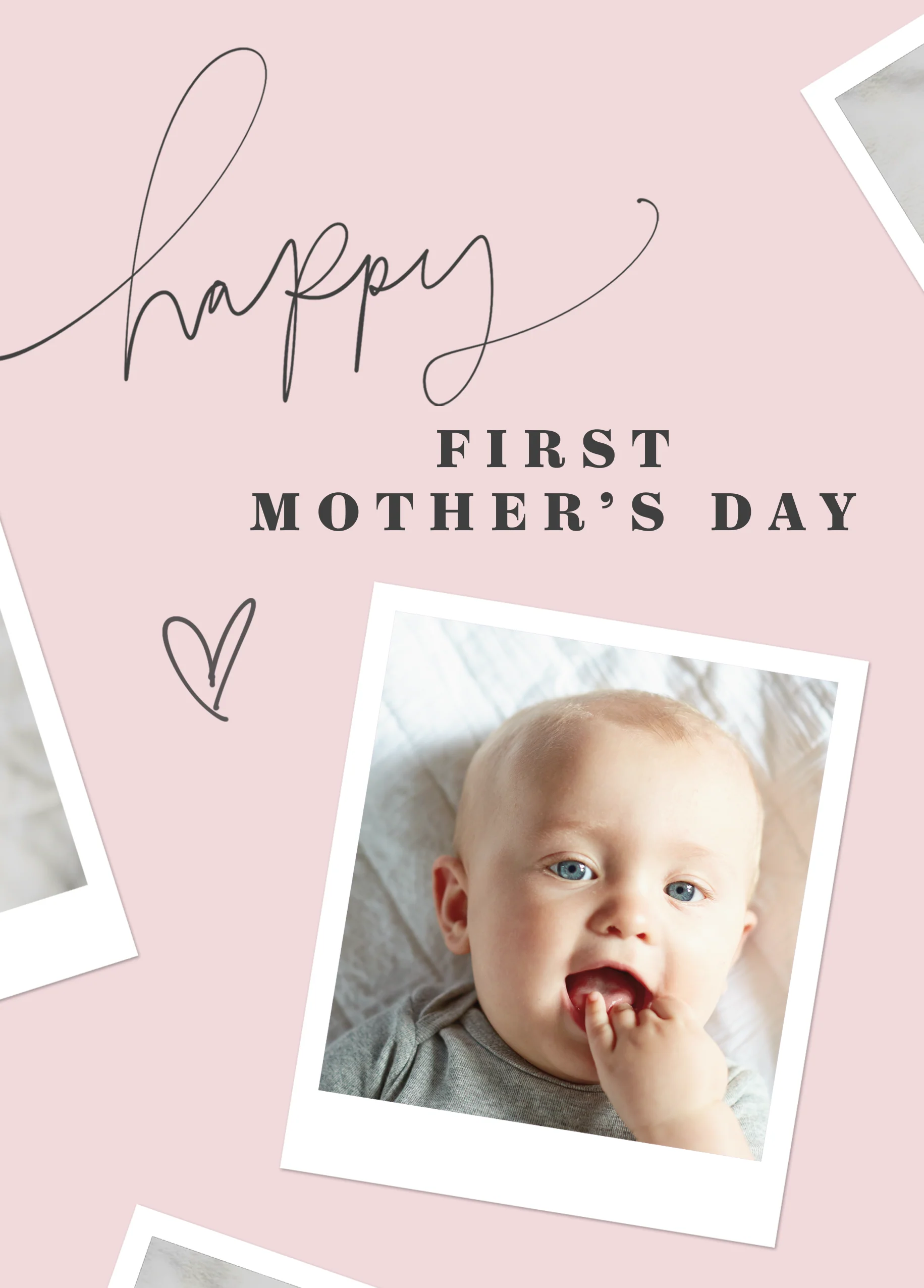 Personalised Photo Upload & Editable Heart First Mother's Day Card