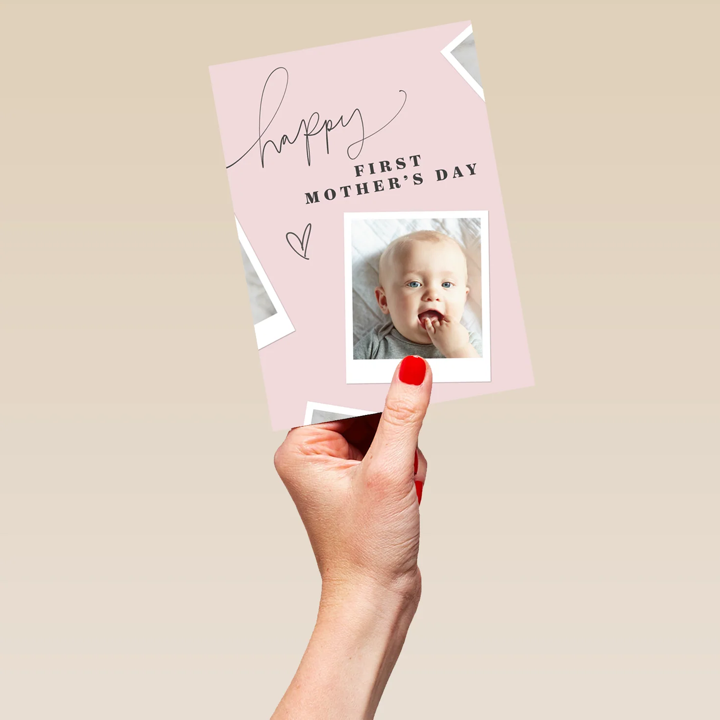 Personalised Photo Upload & Editable Heart First Mother's Day Card - Image 5