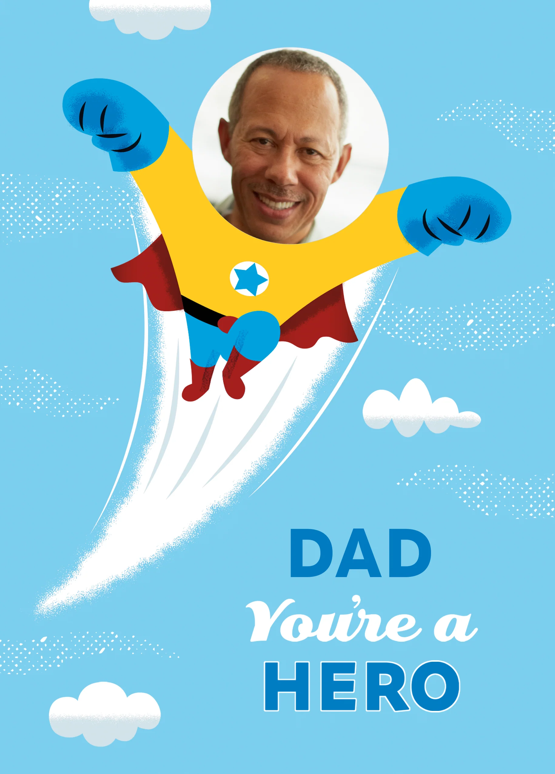 Personalised Photo Upload & Editable Hero Father's Day Card for Dad