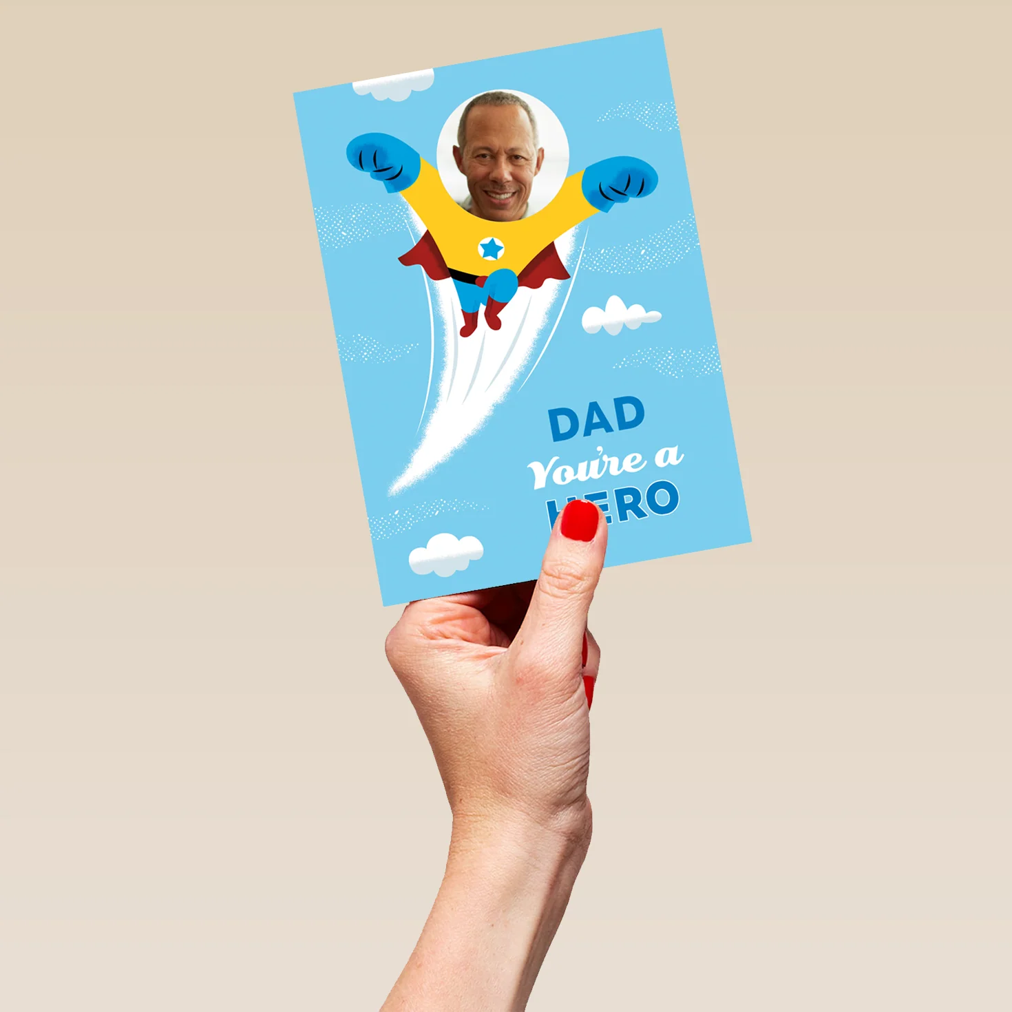 Personalised Photo Upload & Editable Hero Father's Day Card for Dad - Image 5