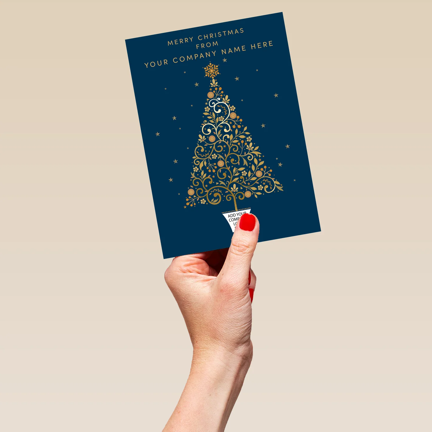 Personalised Photo Upload & Editable Intricate Tree Christmas Card - Image 5