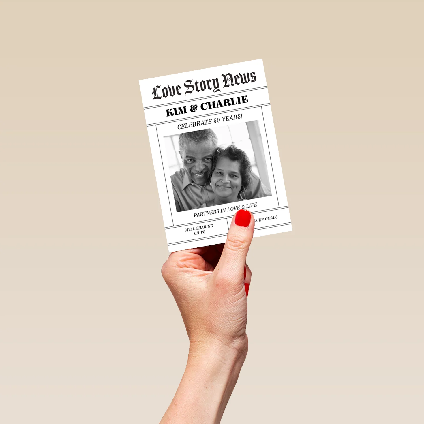 Personalised Photo Upload & Editable Love Story Anniversary Card - Image 4