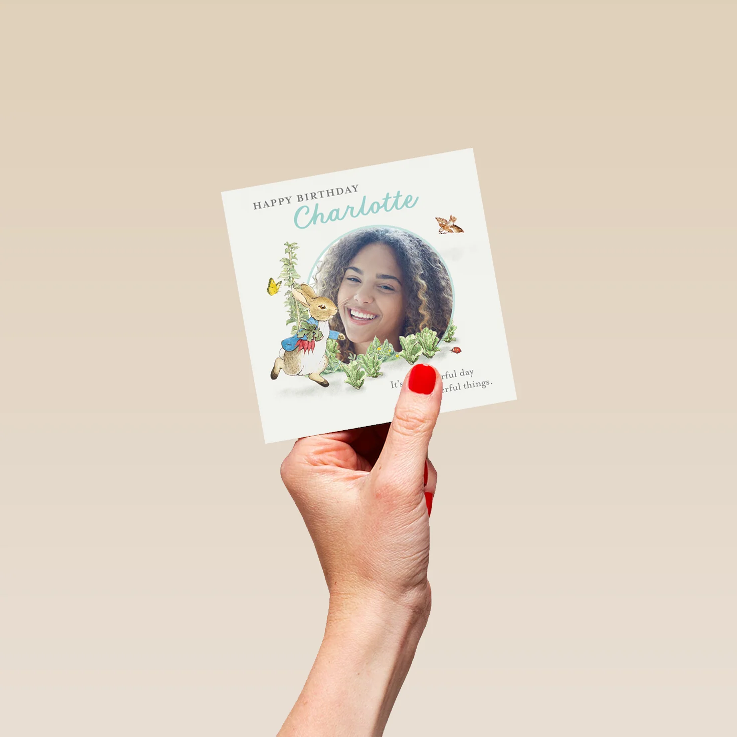 Personalised Photo Upload & Editable Peter Rabbit™ Birthday Card - Image 4