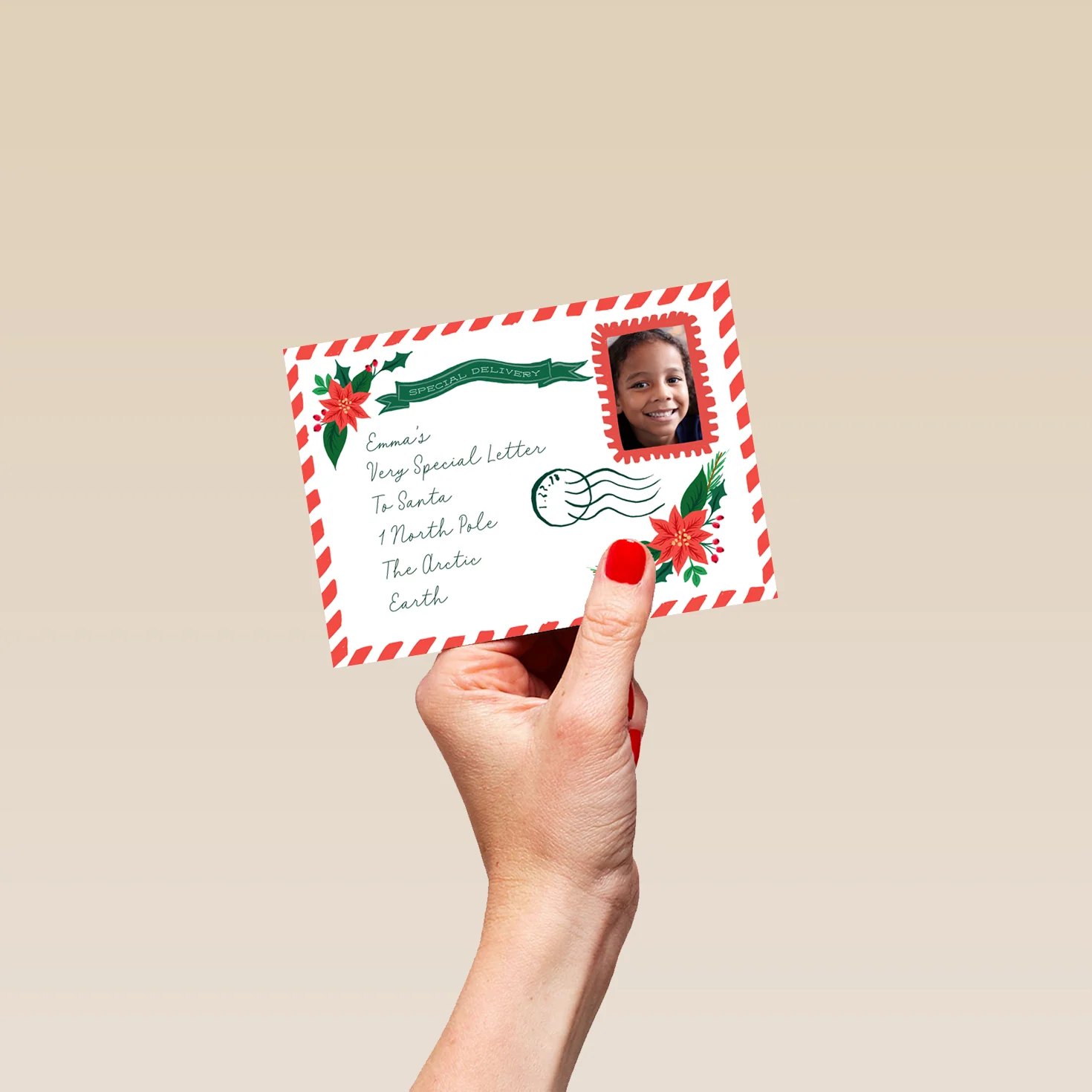 Personalised Photo Upload & Editable Postcard Christmas Card to Santa - Image 4
