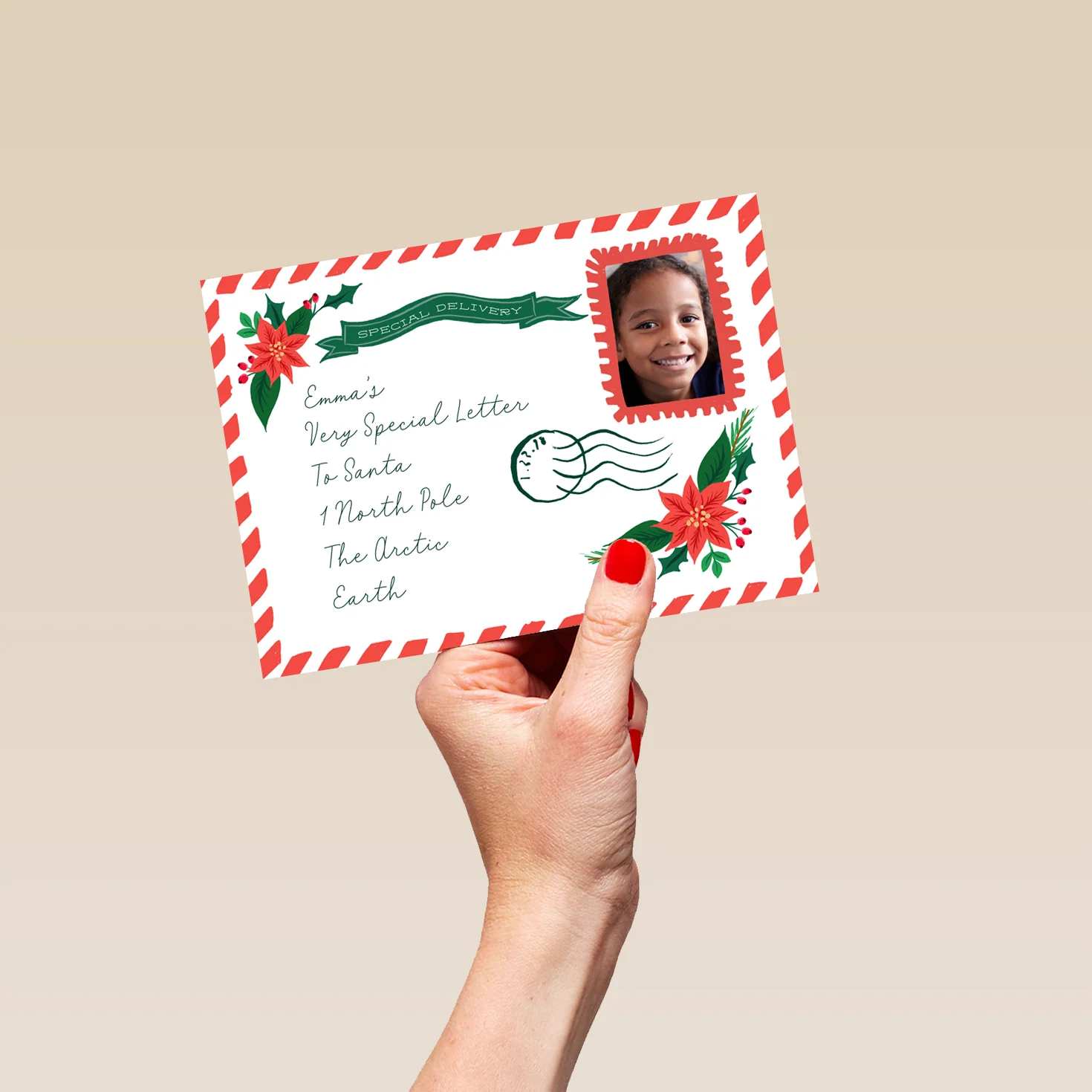 Personalised Photo Upload & Editable Postcard Christmas Card to Santa - Image 5