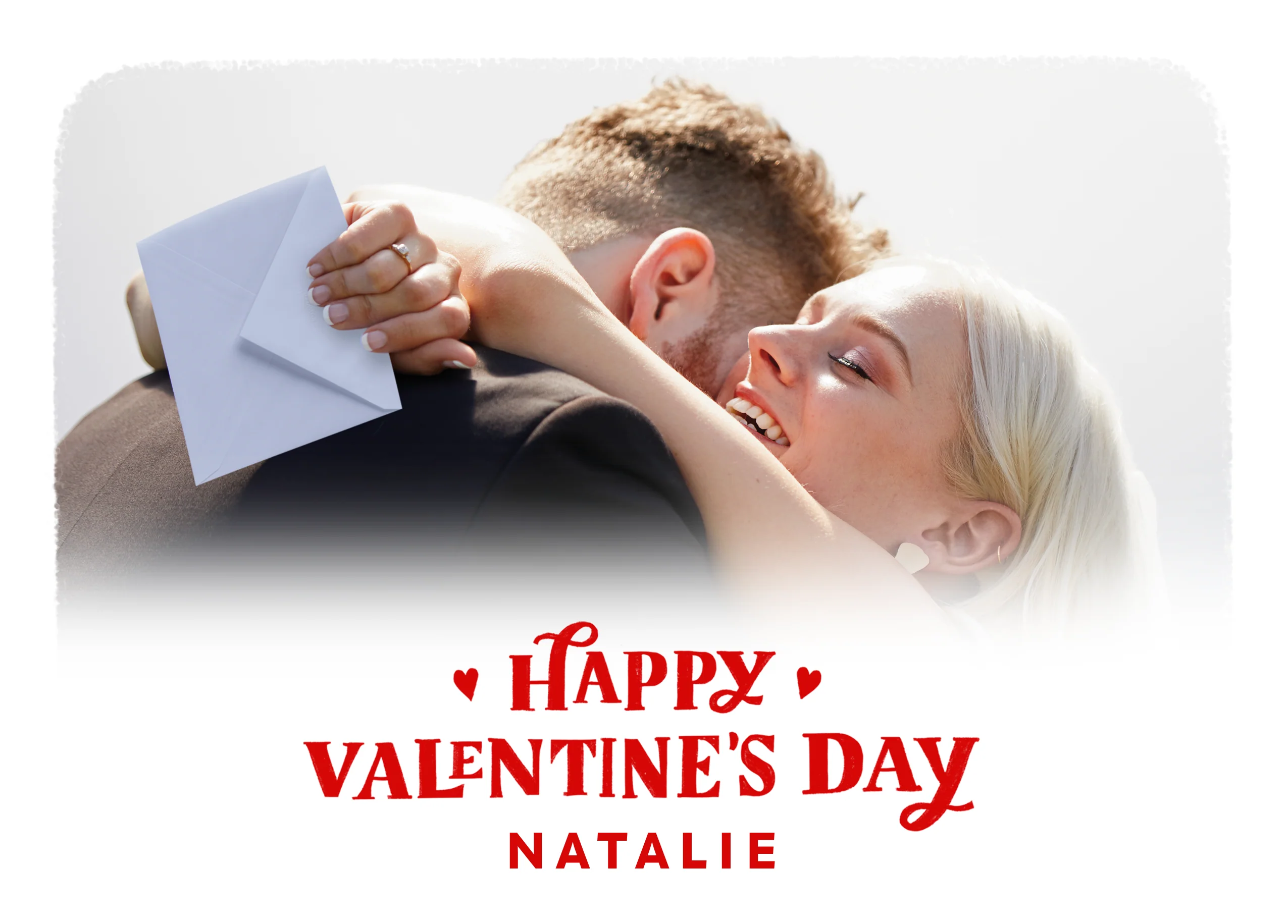 Personalised Photo Upload & Editable Red Lettering Valentine's Day Card