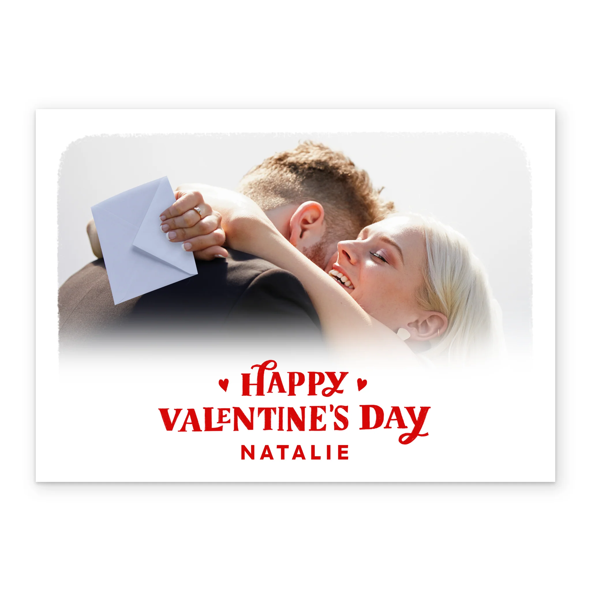 Personalised Photo Upload & Editable Red Lettering Valentine's Day Card - Image 2