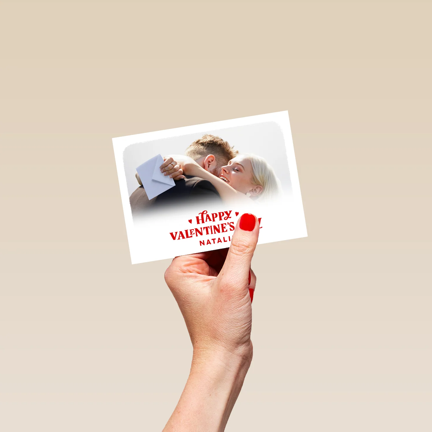 Personalised Photo Upload & Editable Red Lettering Valentine's Day Card - Image 4