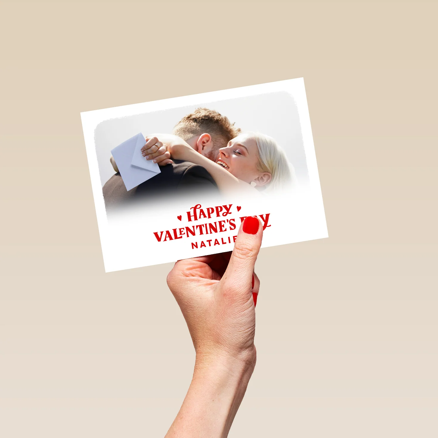Personalised Photo Upload & Editable Red Lettering Valentine's Day Card - Image 5