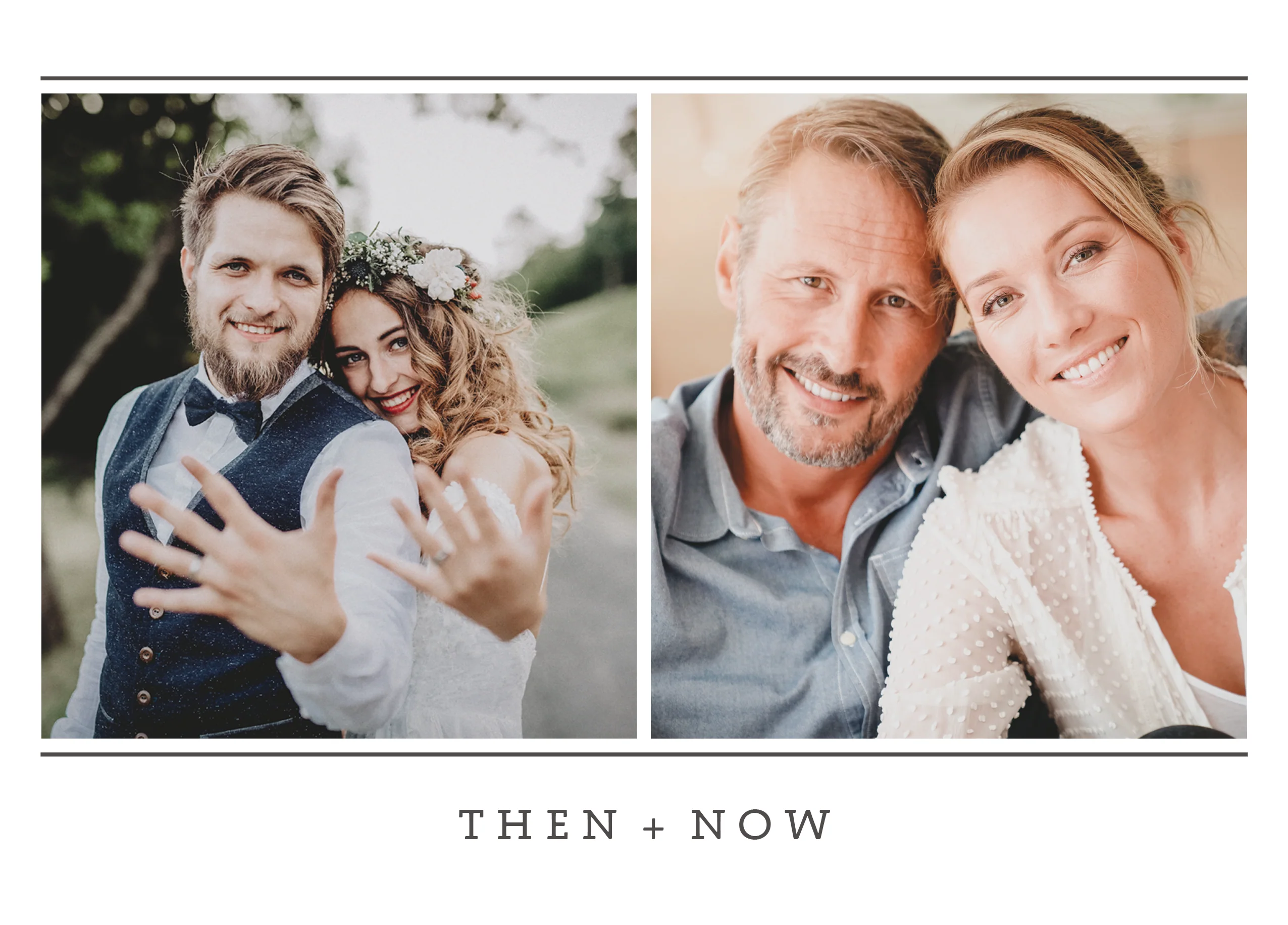 Personalised Photo Upload & Editable Twin Frame Anniversary Card