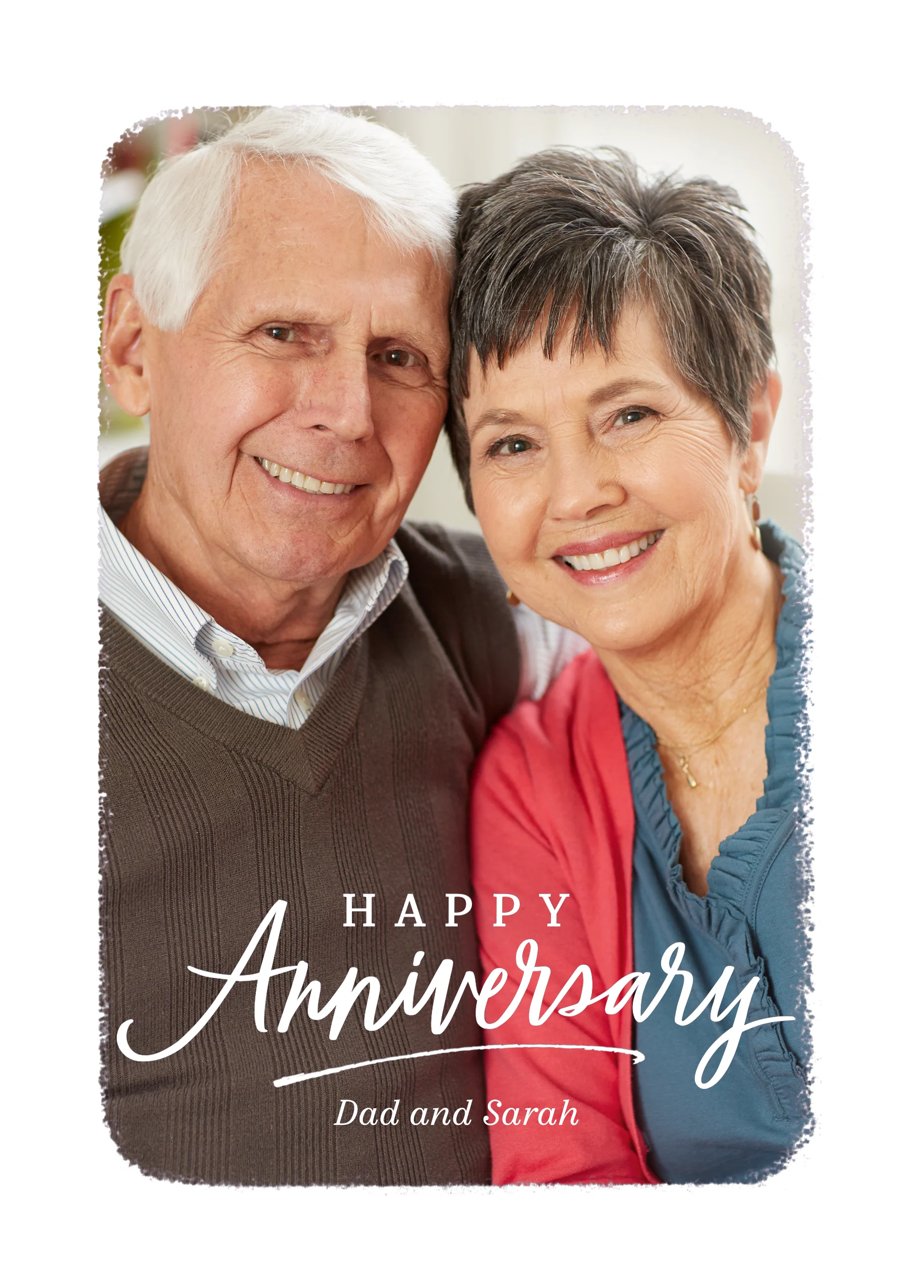 Personalised Photo Upload & Editable Typography Word Art Anniversary Card
