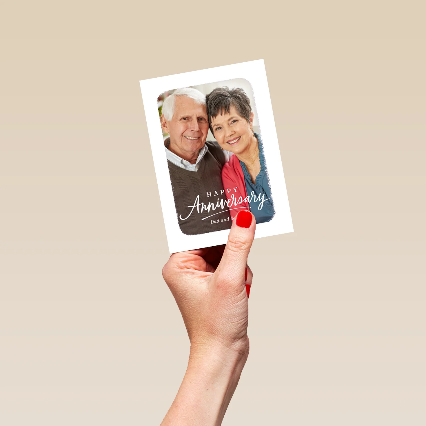 Personalised Photo Upload & Editable Typography Word Art Anniversary Card - Image 4
