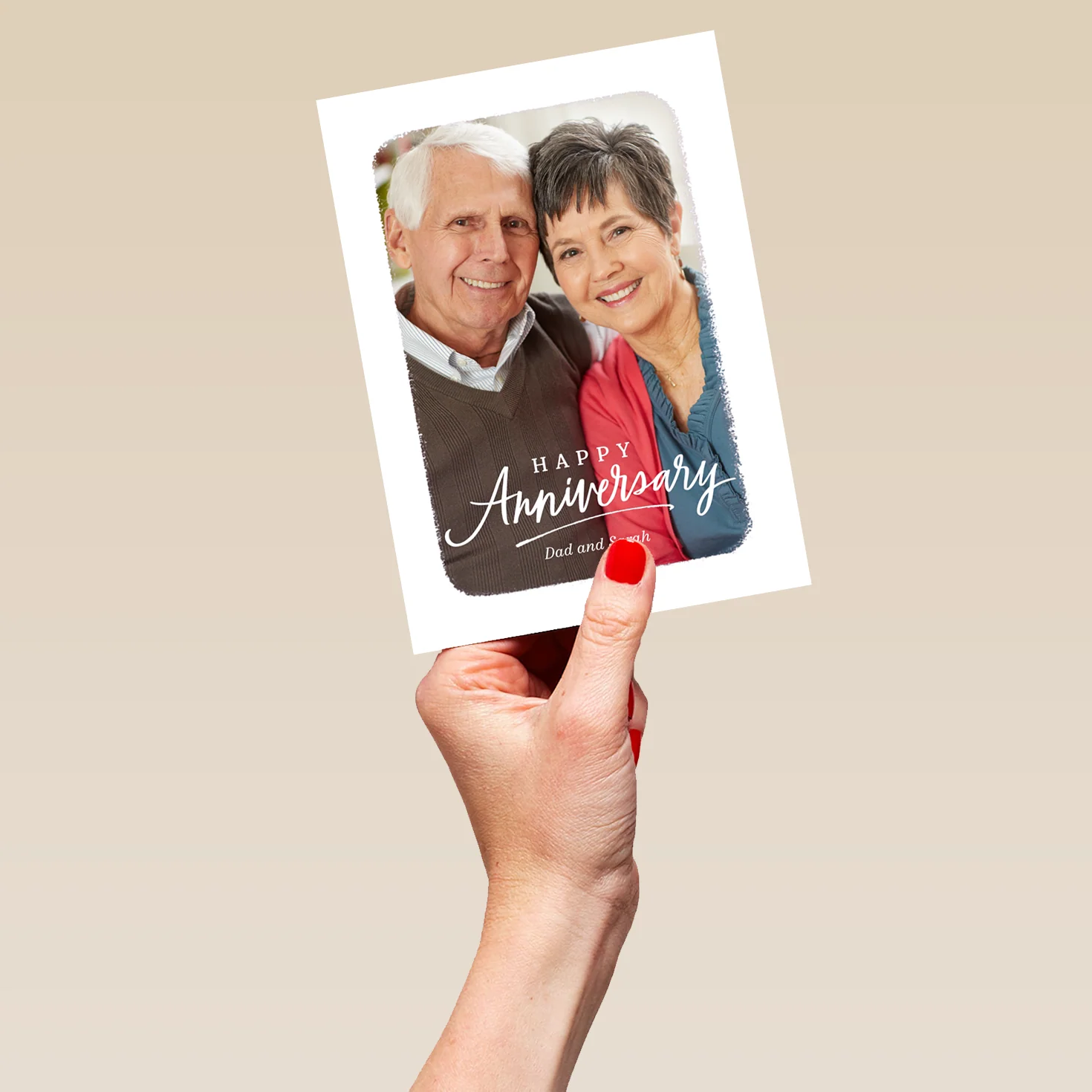 Personalised Photo Upload & Editable Typography Word Art Anniversary Card - Image 5