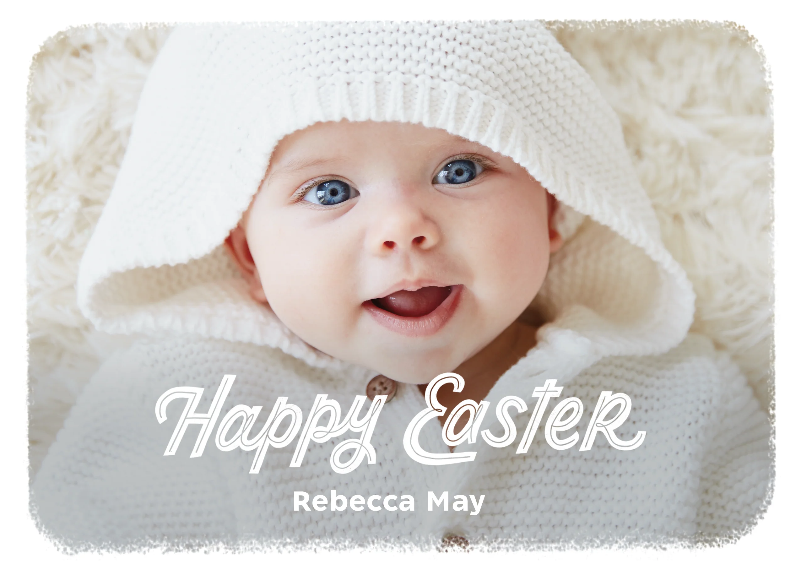 Personalised Photo Upload & Editable White Border Easter Card