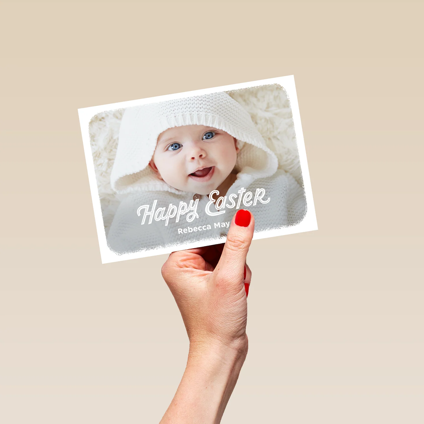 Personalised Photo Upload & Editable White Border Easter Card - Image 5