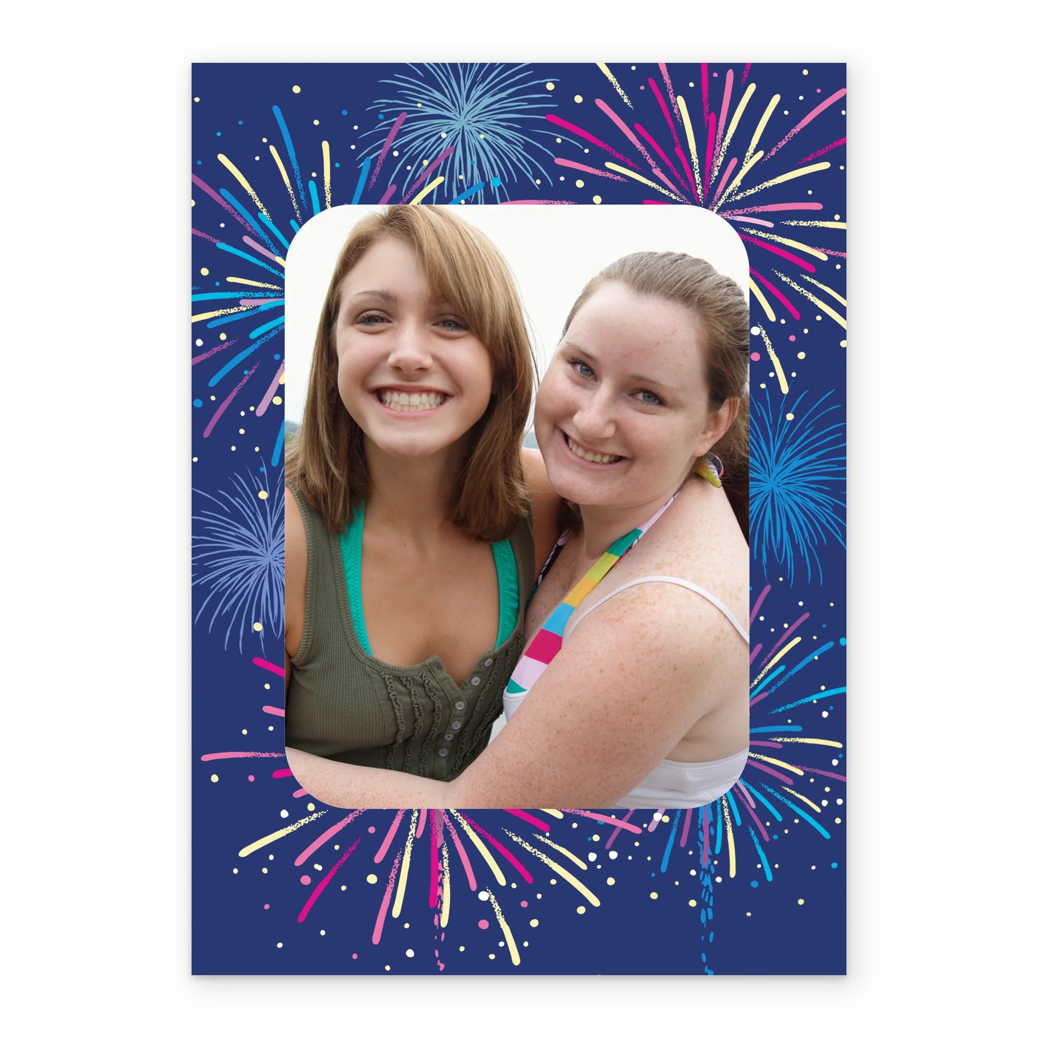 Personalised Photo Upload Fireworks Kids Birthday Card - Image 2